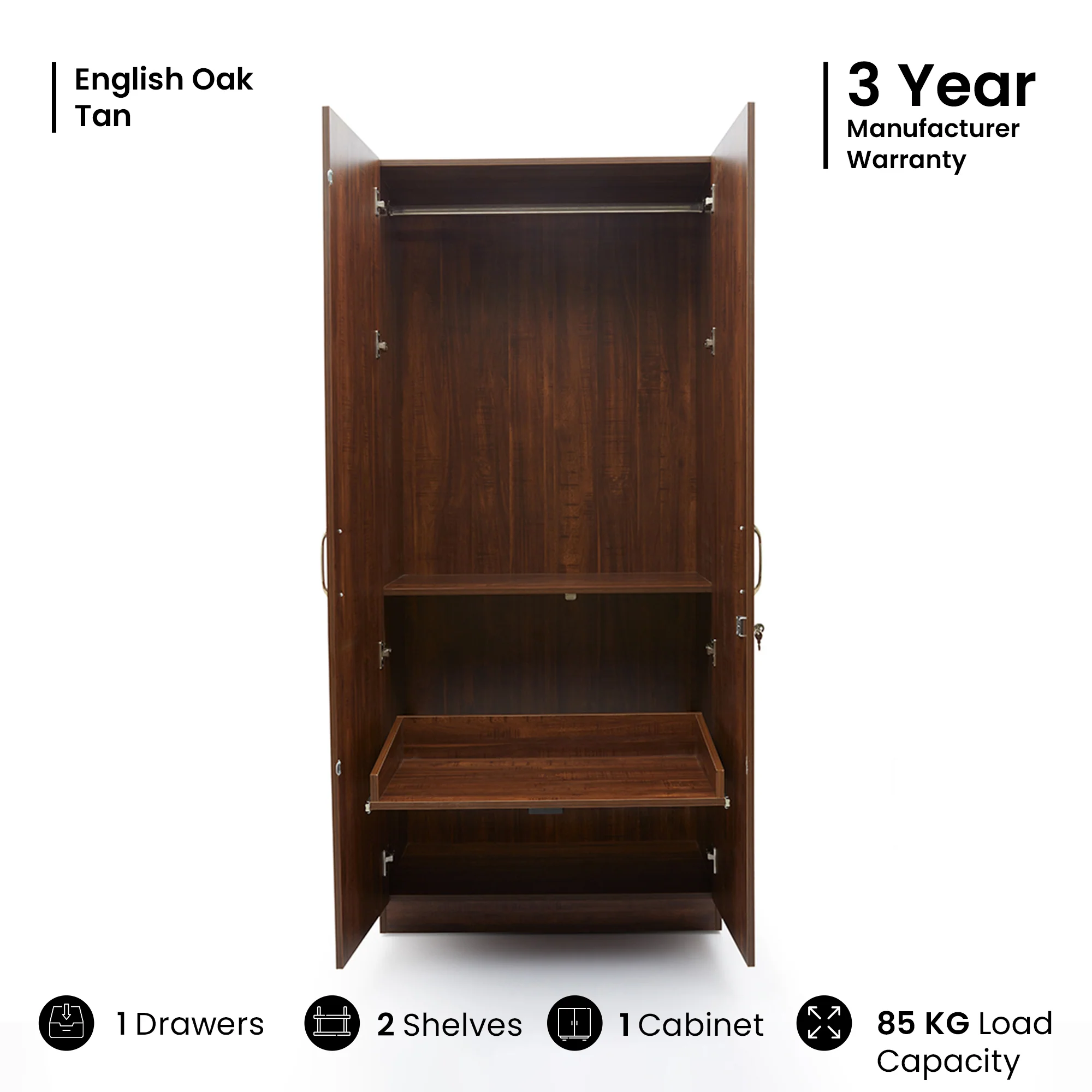 Green Soul Arthur 2-Door Wardrobe - Image 43