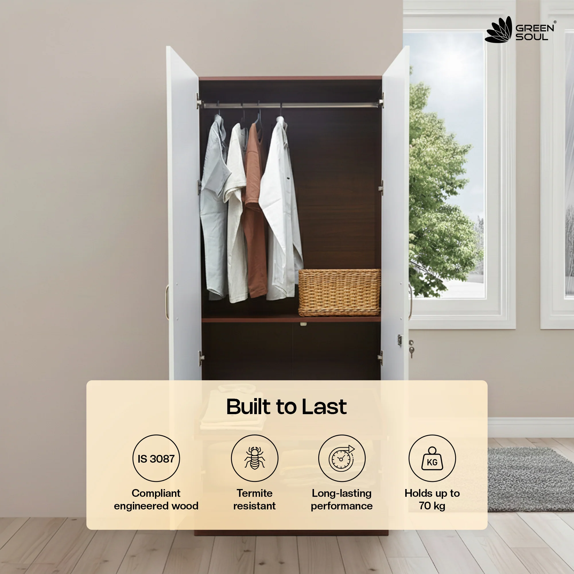 Green Soul Arthur 2-Door Wardrobe - Image 51