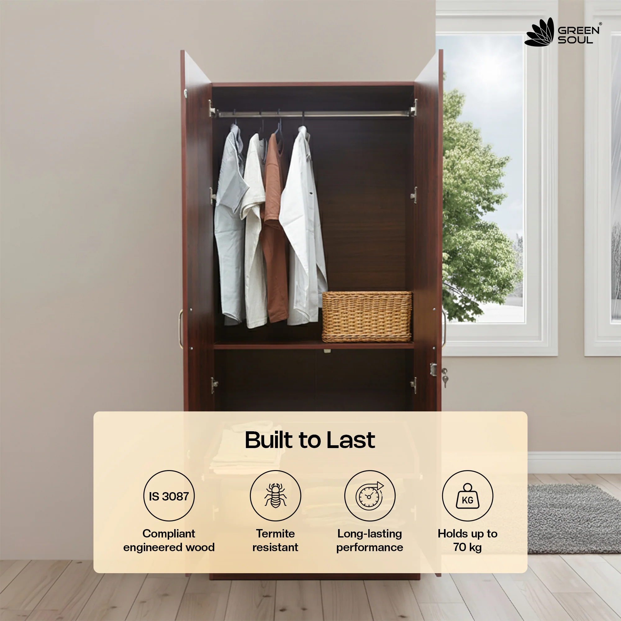 Green Soul Arthur 2-Door Wardrobe - Image 57