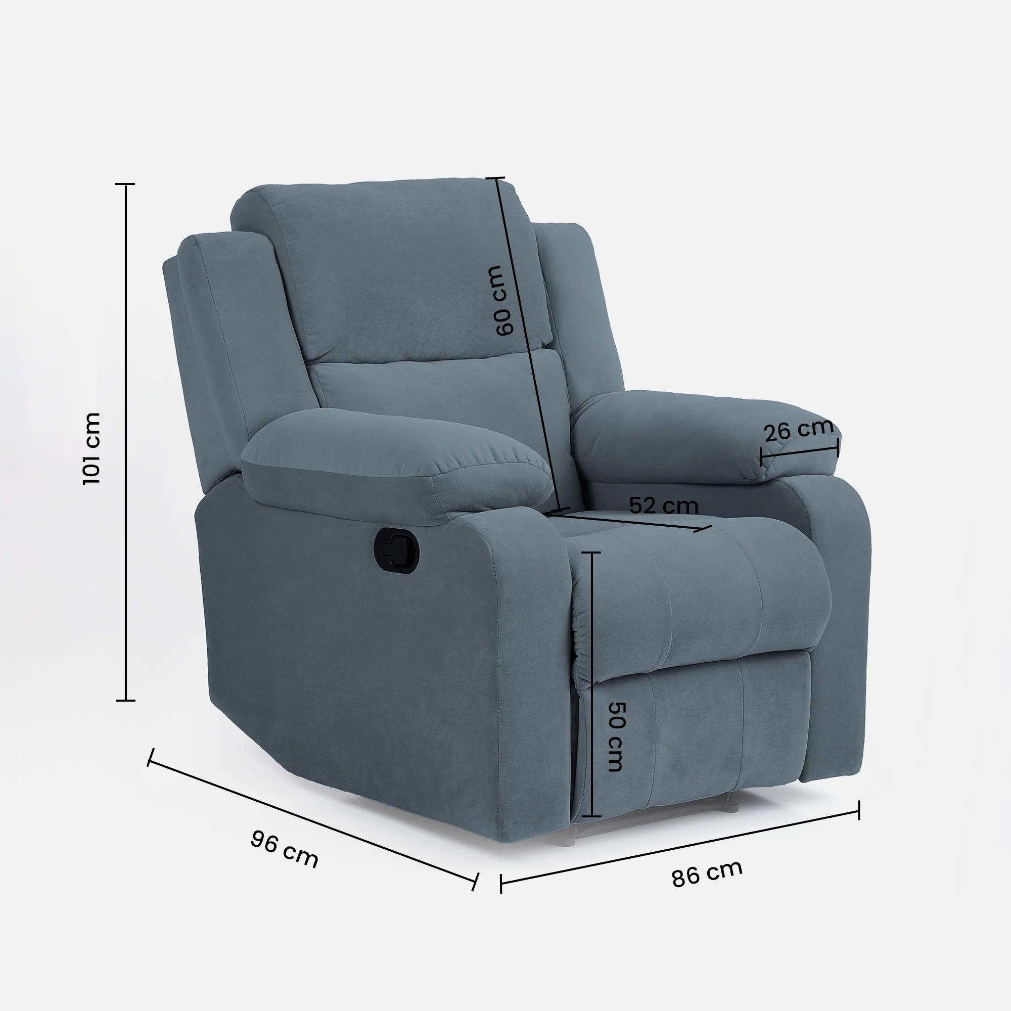Green Soul Comfy Fabric Single Seater Recliner - Image 11