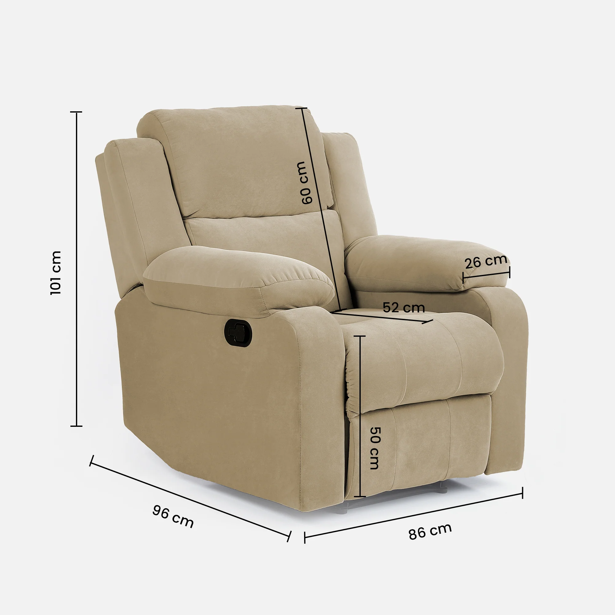 Green Soul Comfy Fabric Single Seater Recliner - Image 13