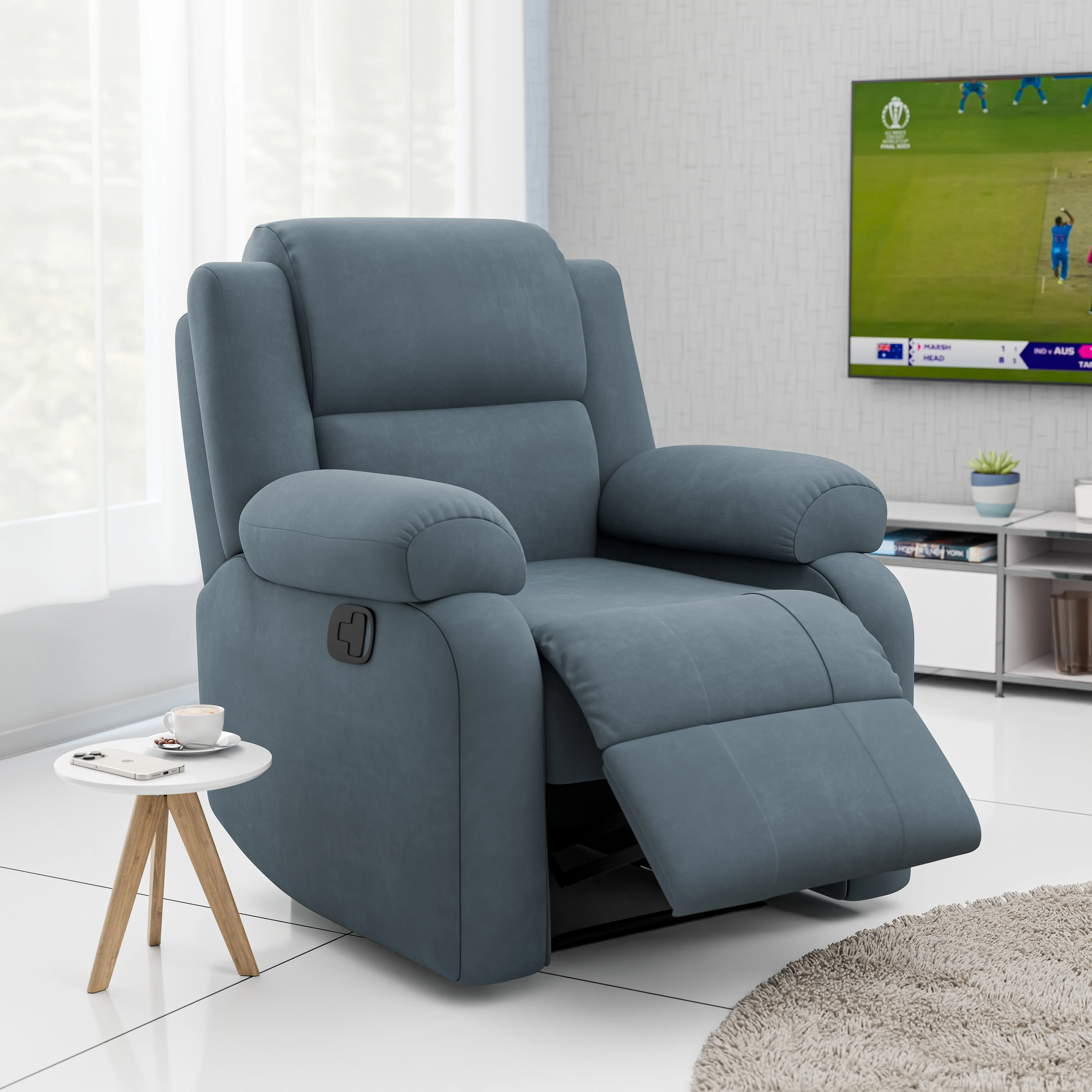 Green Soul Comfy Fabric Single Seater Recliner - Image 3