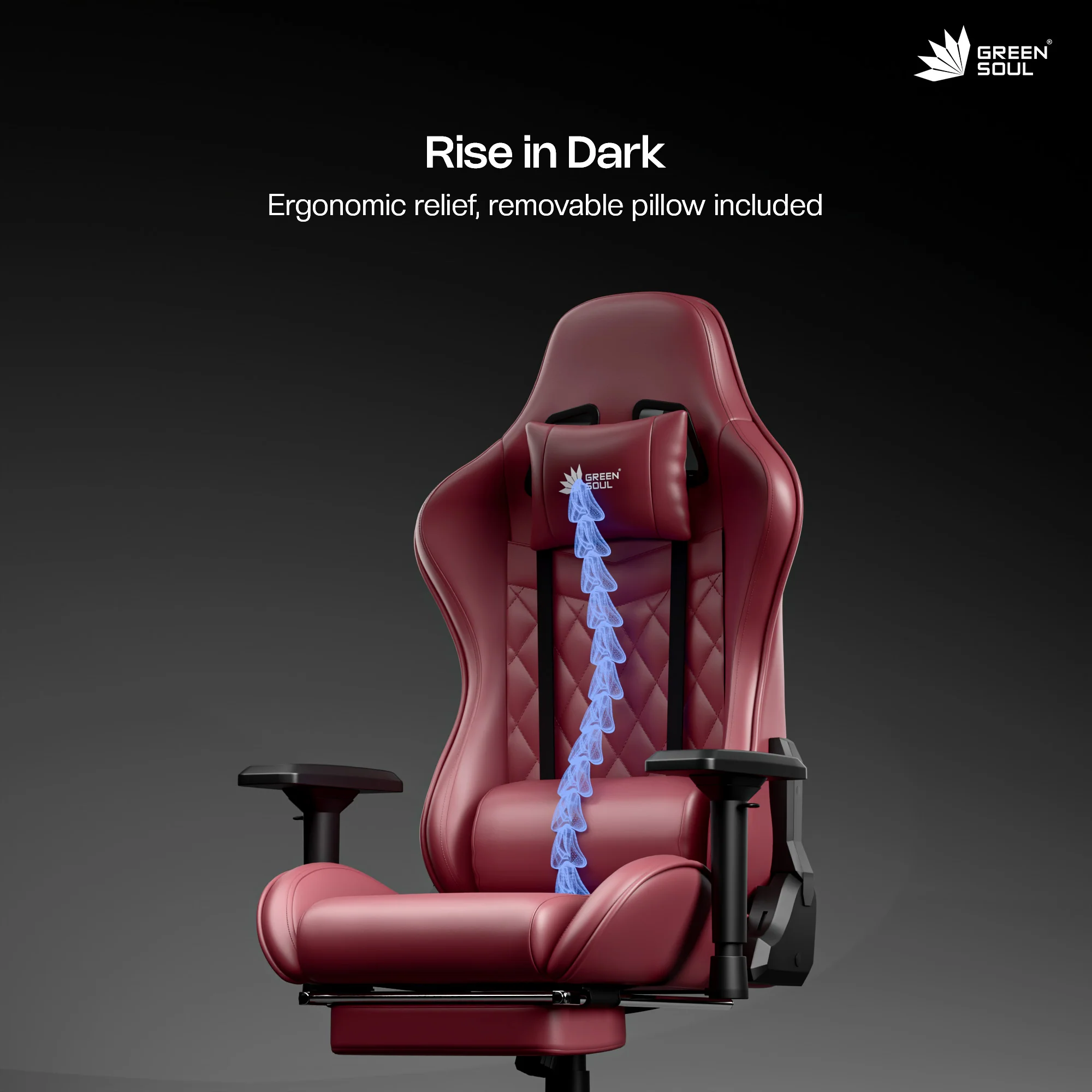 Green Soul Ghost Gaming Chair With Integrated Footrest - Image 47