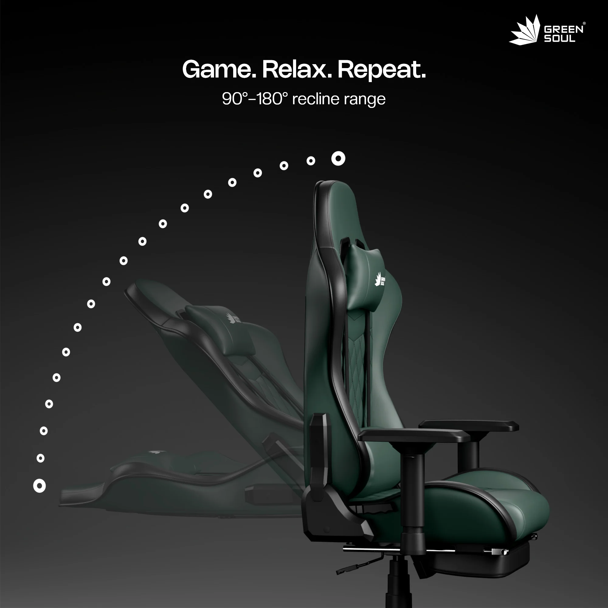 Green Soul Ghost Gaming Chair With Integrated Footrest - Image 53
