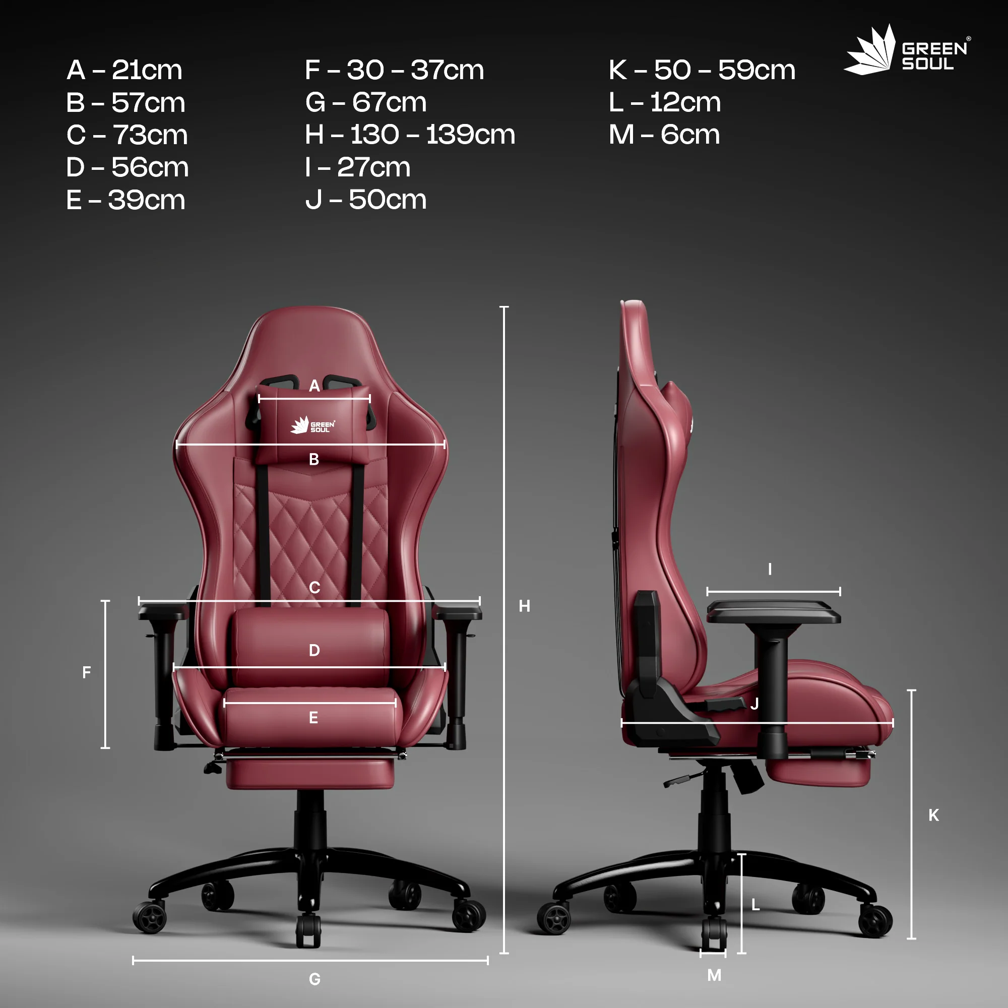 Green Soul Ghost Gaming Chair With Integrated Footrest - Image 65