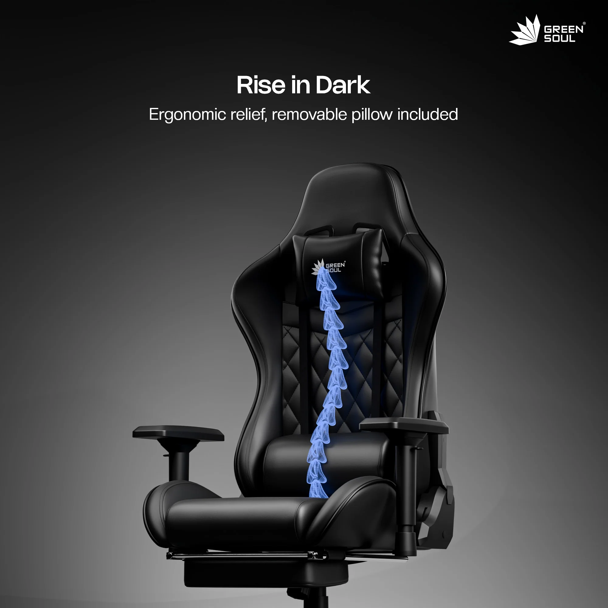 Green Soul Ghost Gaming Chair With Integrated Footrest - Image 75