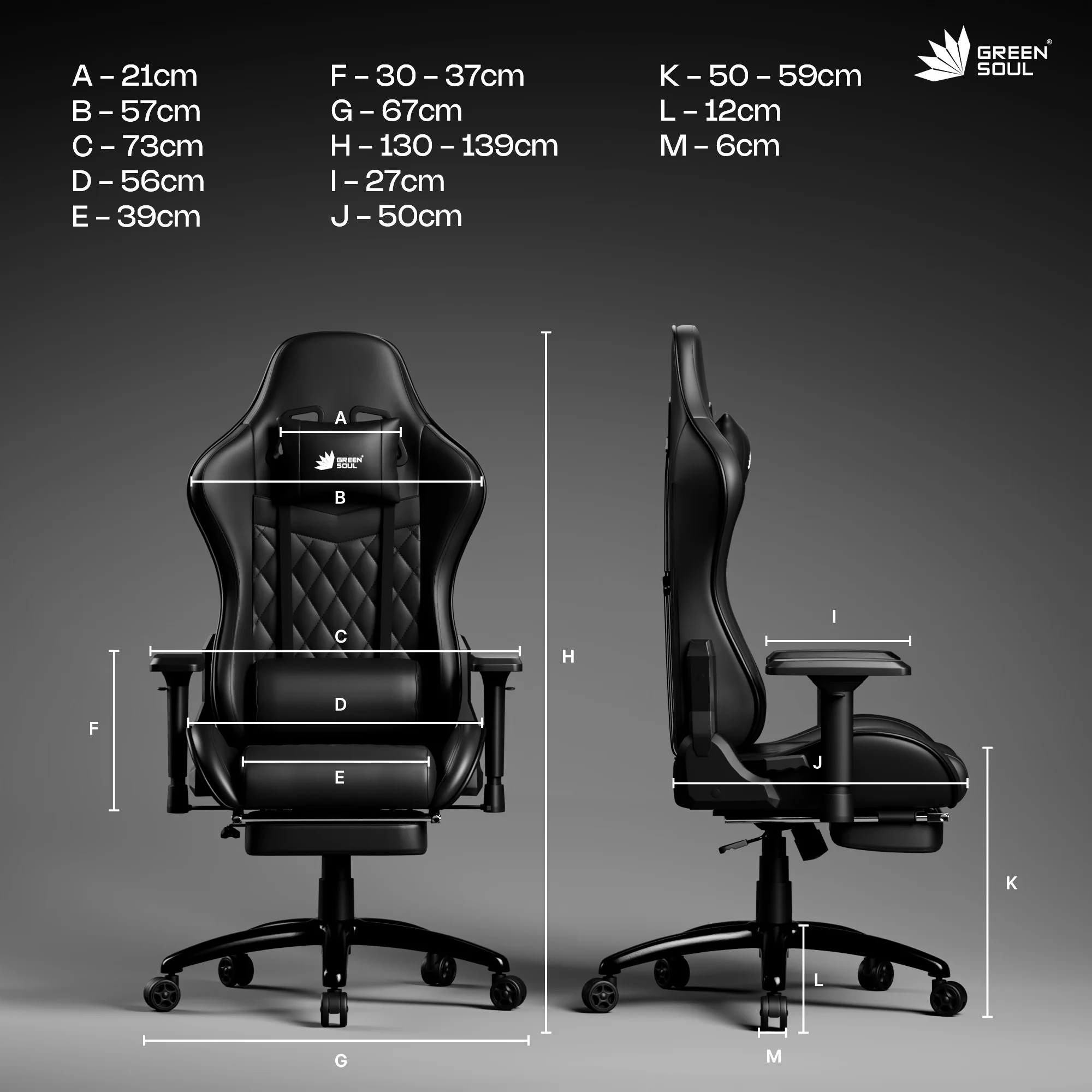 Green Soul Ghost Gaming Chair With Integrated Footrest - Image 76