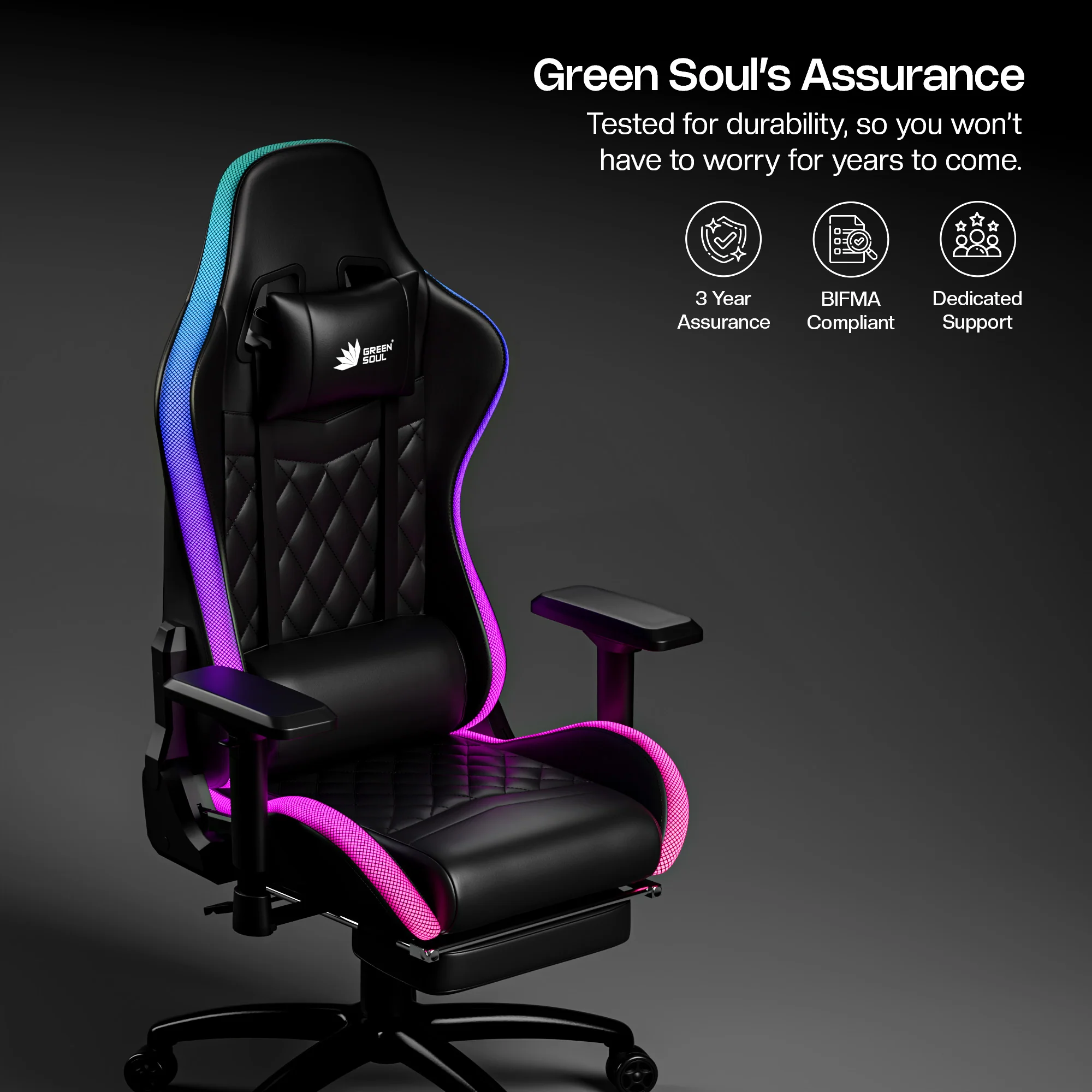 Green Soul Ghost RGB Ergonomic Gaming chair - Image 34