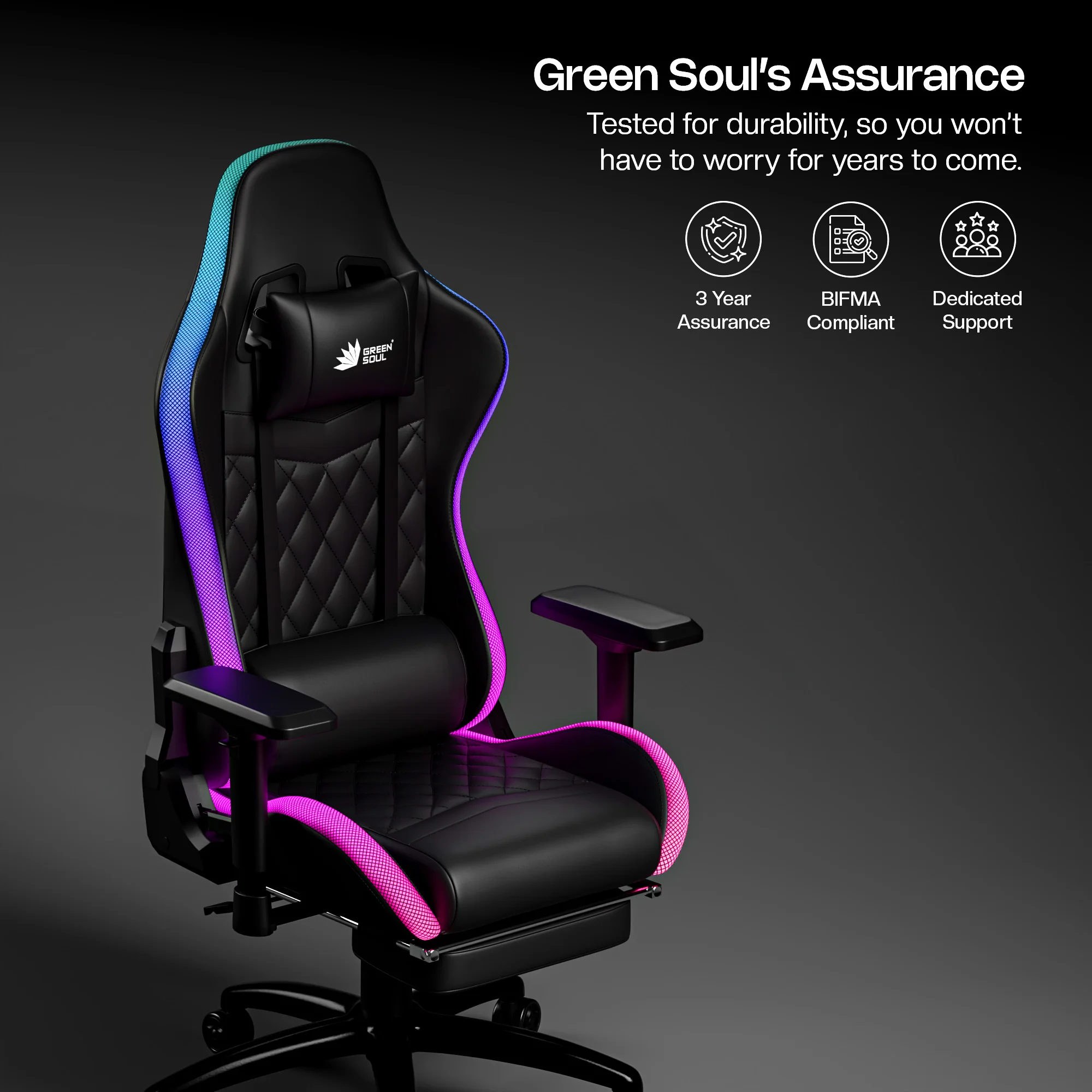 Green Soul Ghost RGB Ergonomic Gaming chair - Image 38