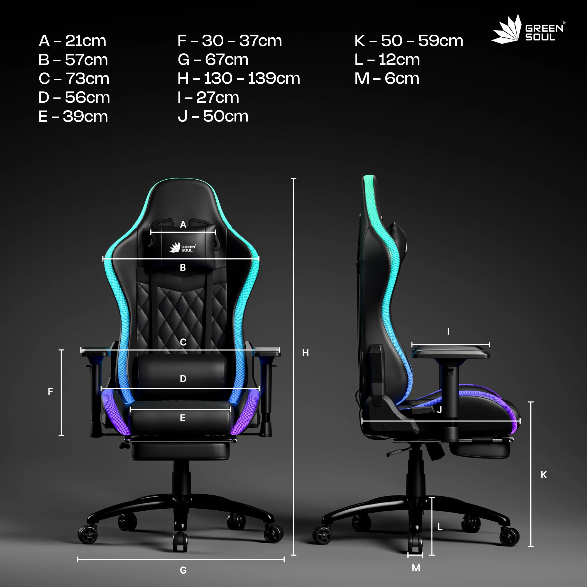 Green Soul Ghost RGB Ergonomic Gaming chair - Image 40