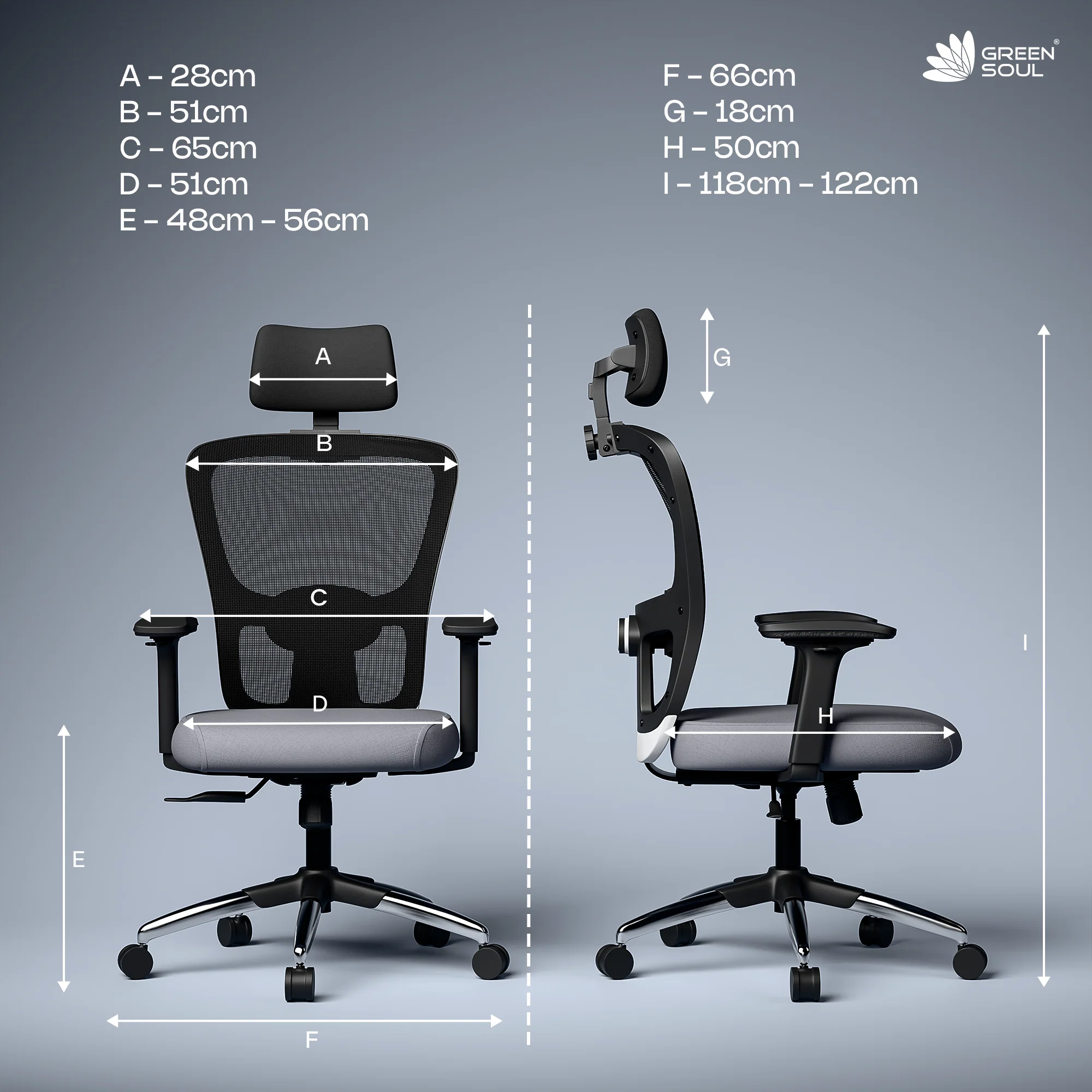 Green Soul Jupiter Pro High Back Mesh Office Chair - Image 22