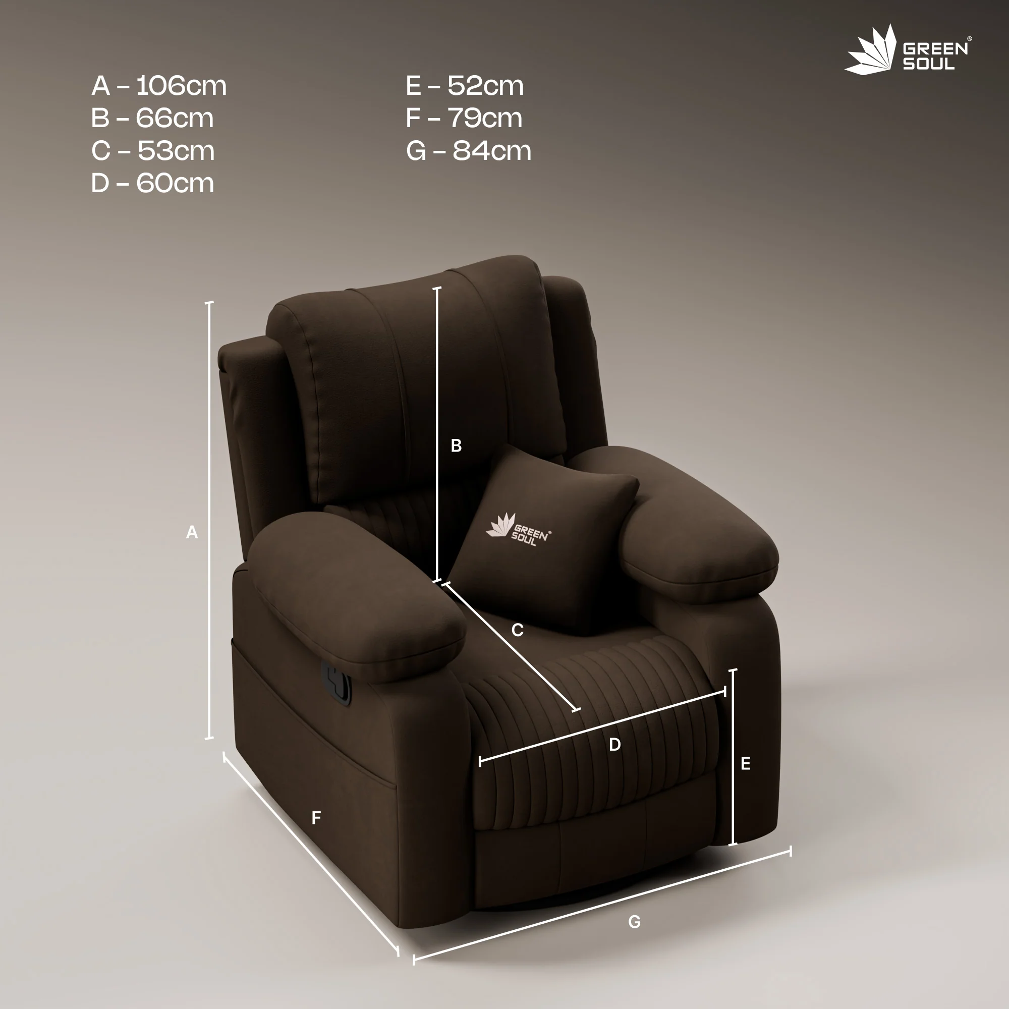 Green Soul Laze 2.0 Manual Recliner Sofa - Image 5