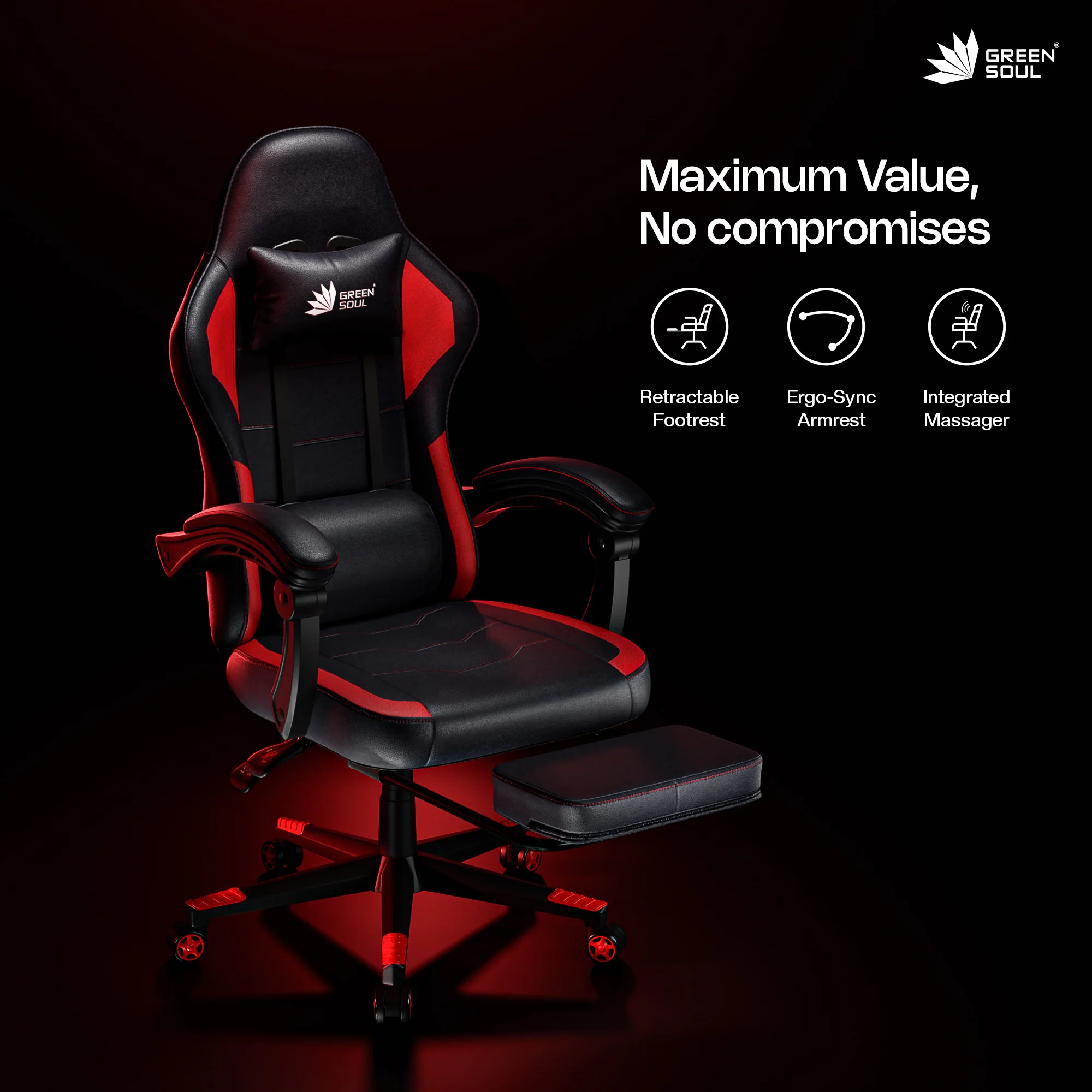 Green Soul Blade Ergonomic Gaming Chair Multi-Functional Computer Chair - Image 18