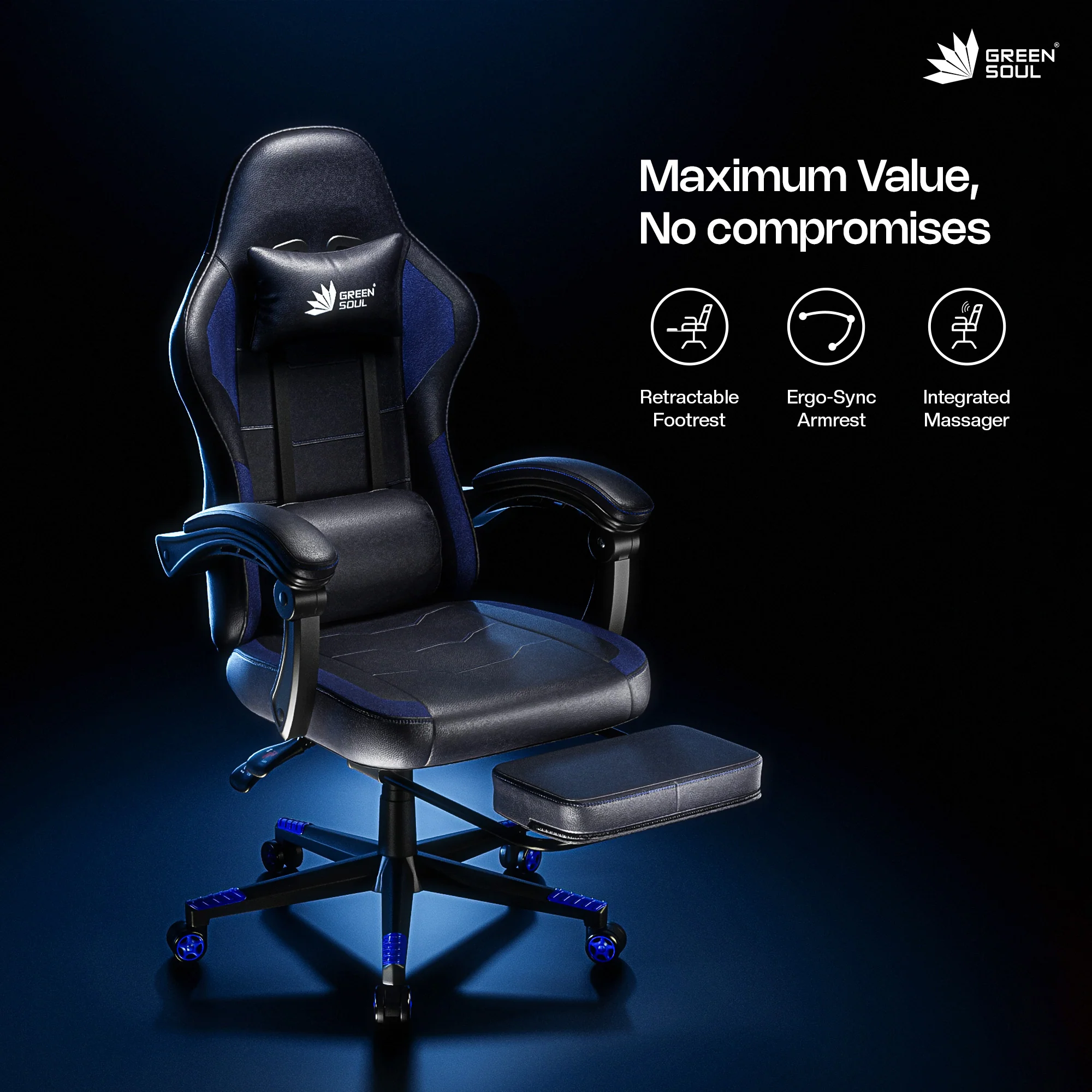 Green Soul Blade Ergonomic Gaming Chair Multi-Functional Computer Chair - Image 5