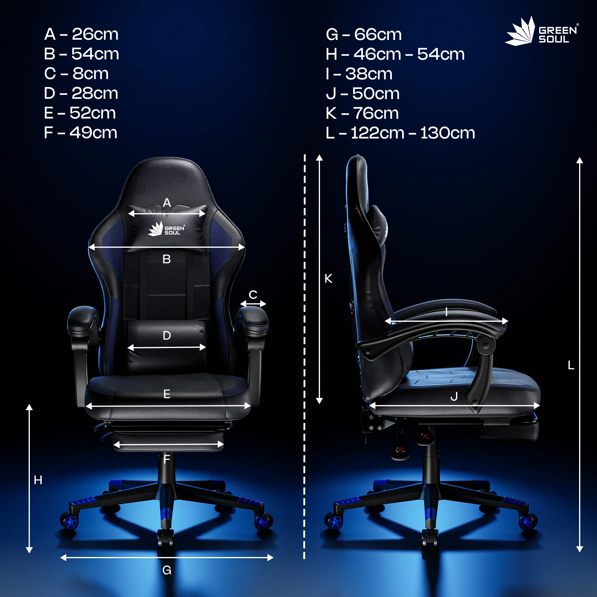 Green Soul Blade Ergonomic Gaming Chair Multi-Functional Computer Chair - Image 9