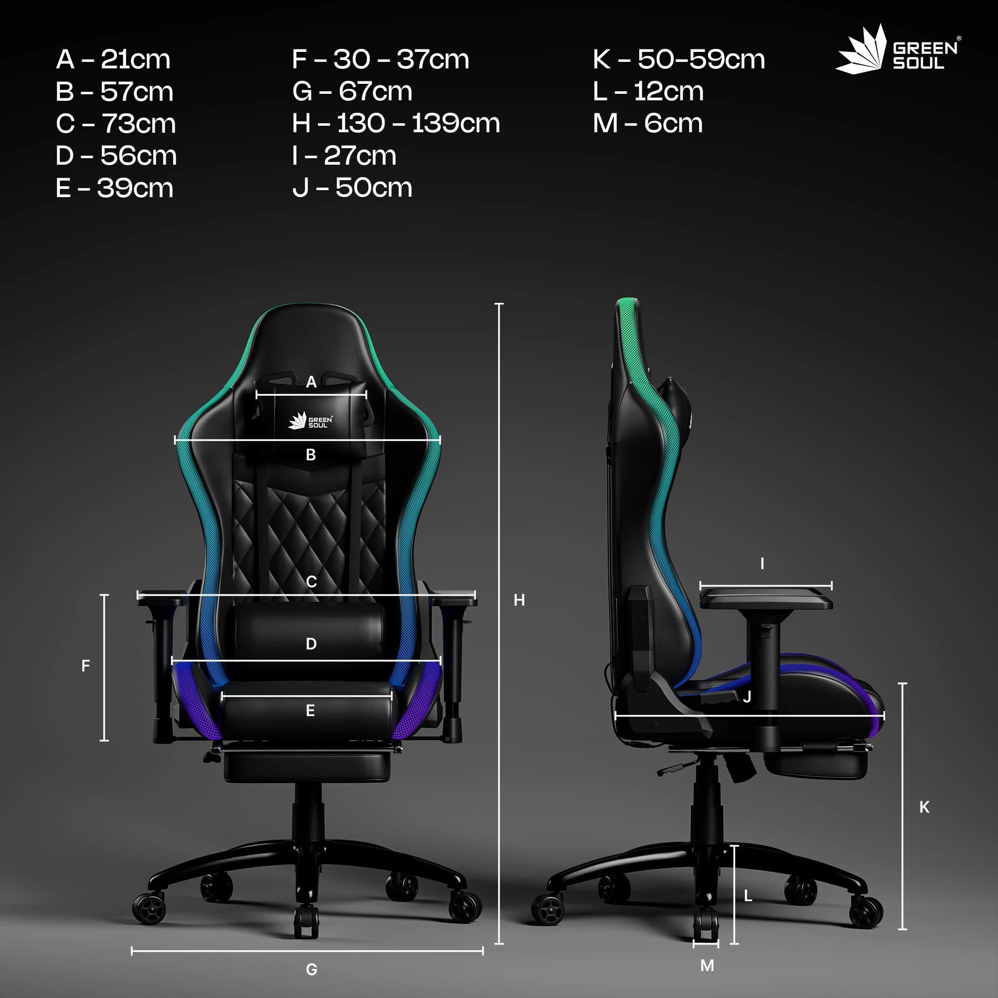 Green Soul Ghost RGB Ergonomic Gaming chair - Image 31