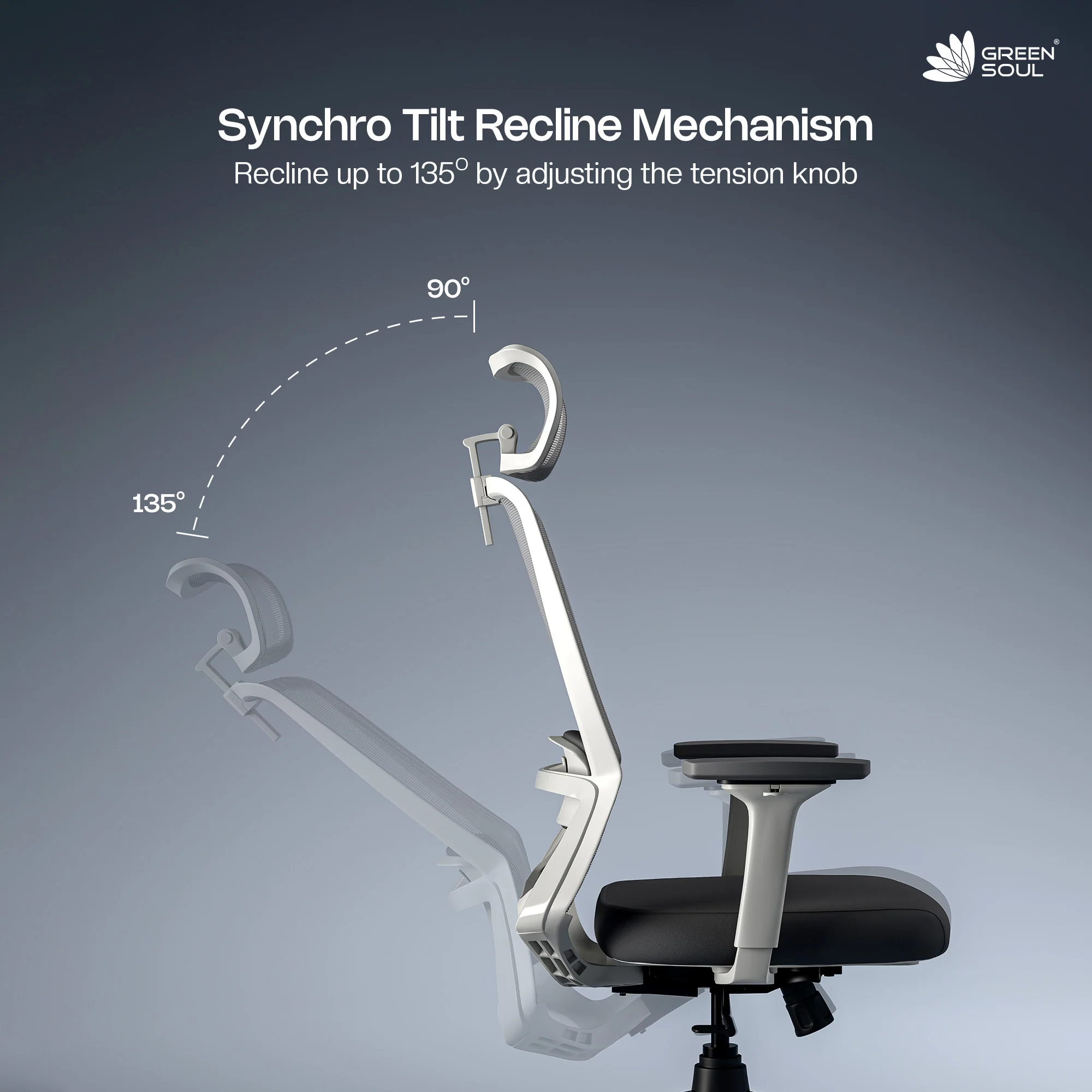 Green Soul Leo Designed for Broad Shoulders Mesh Ergonomic Office Chair - Image 15