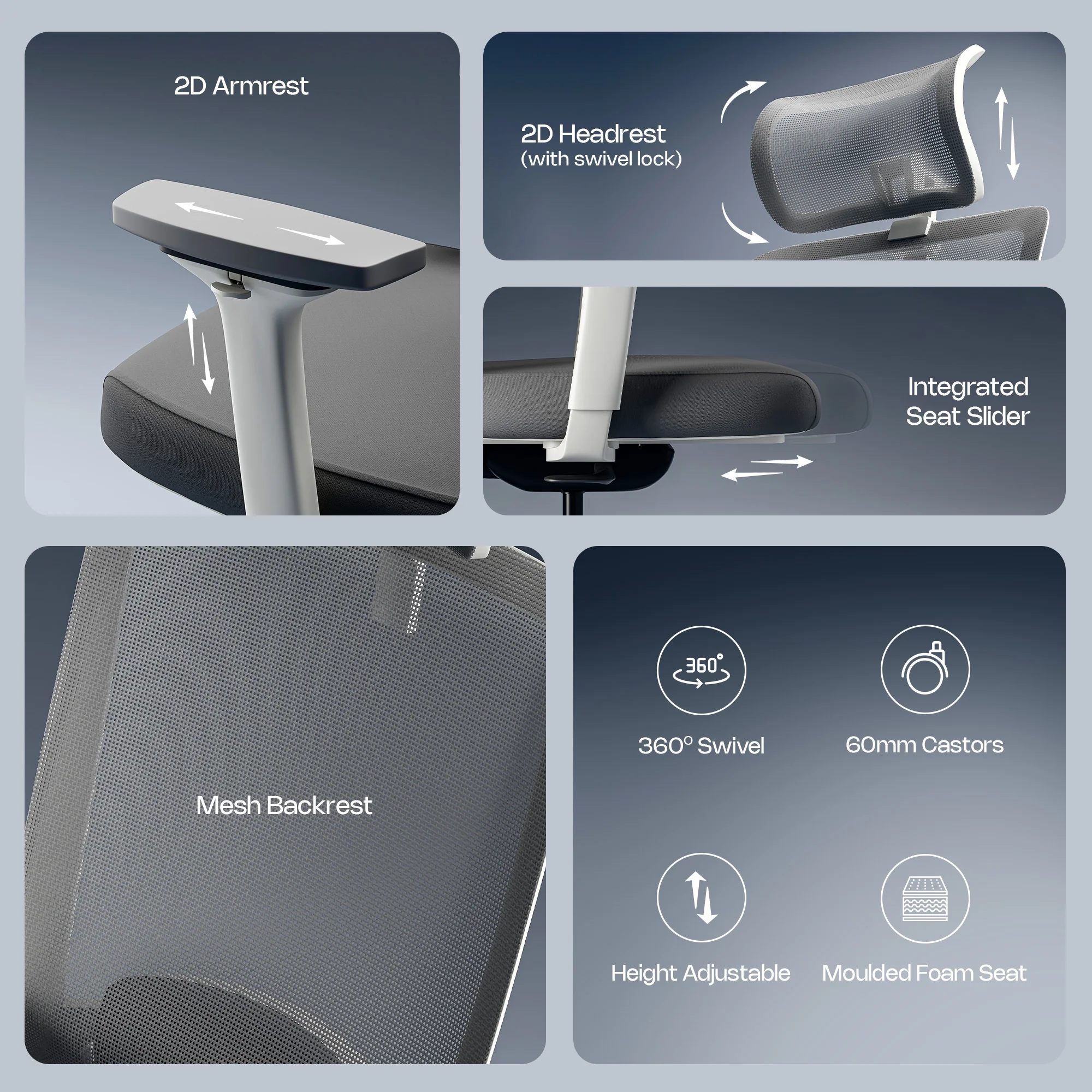 Green Soul Leo Designed for Broad Shoulders Mesh Ergonomic Office Chair - Image 18