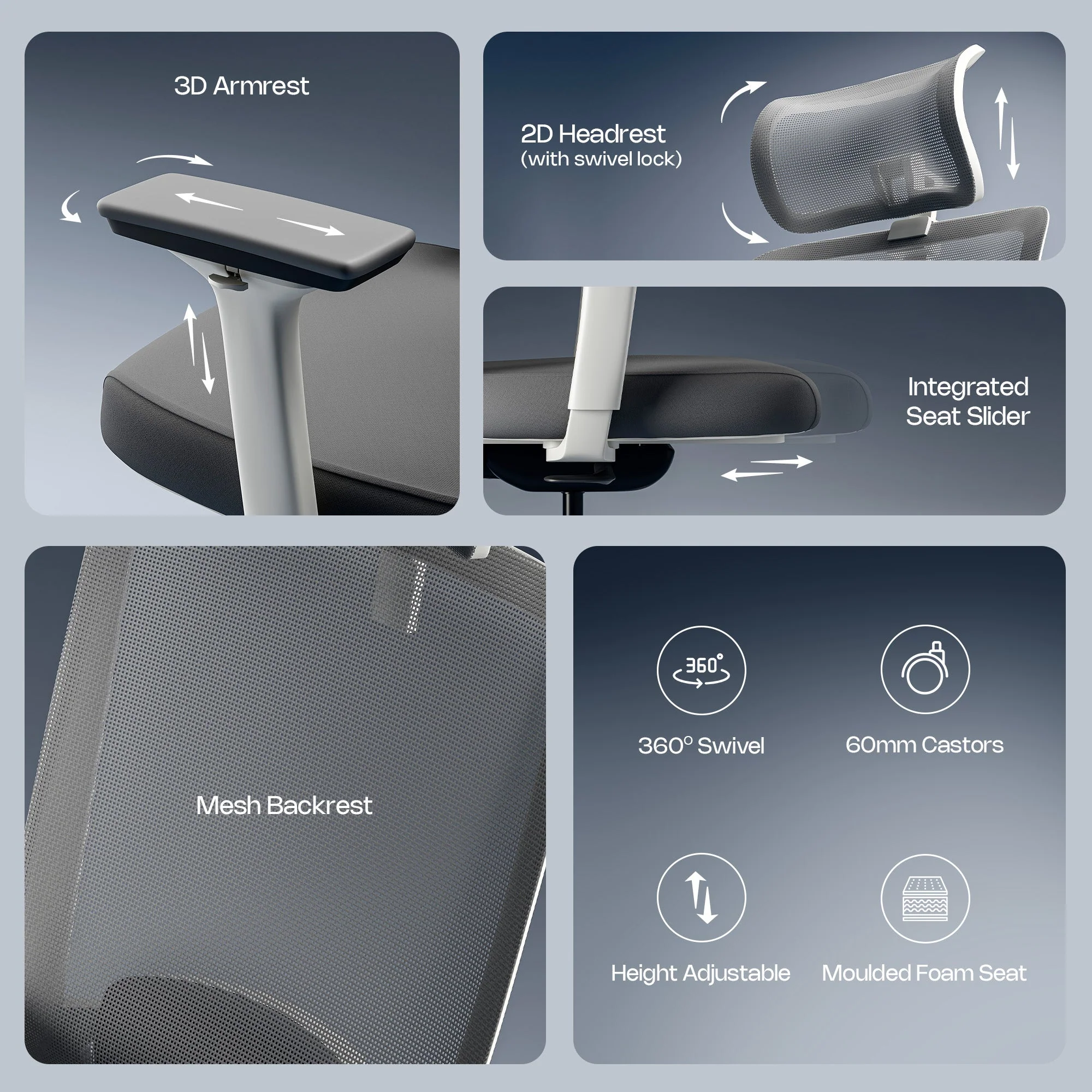 Green Soul Leo Designed for Broad Shoulders Mesh Ergonomic Office Chair - Image 27