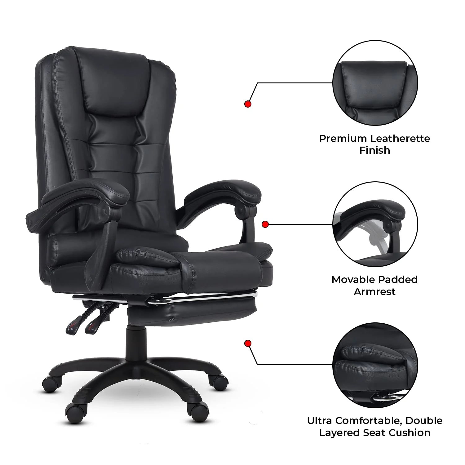 Green Soul Renewed Urbane Premium Leatherette Executive Chair - Image 4