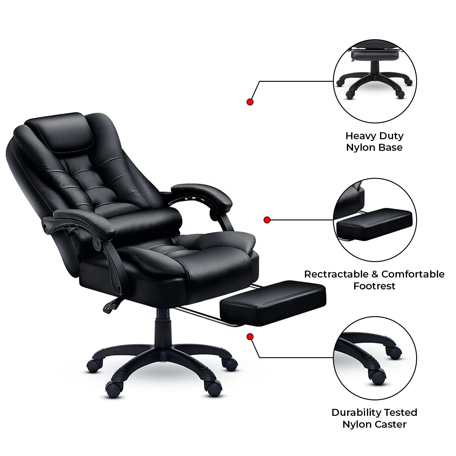 Green Soul Renewed Urbane Premium Leatherette Executive Chair - Image 5