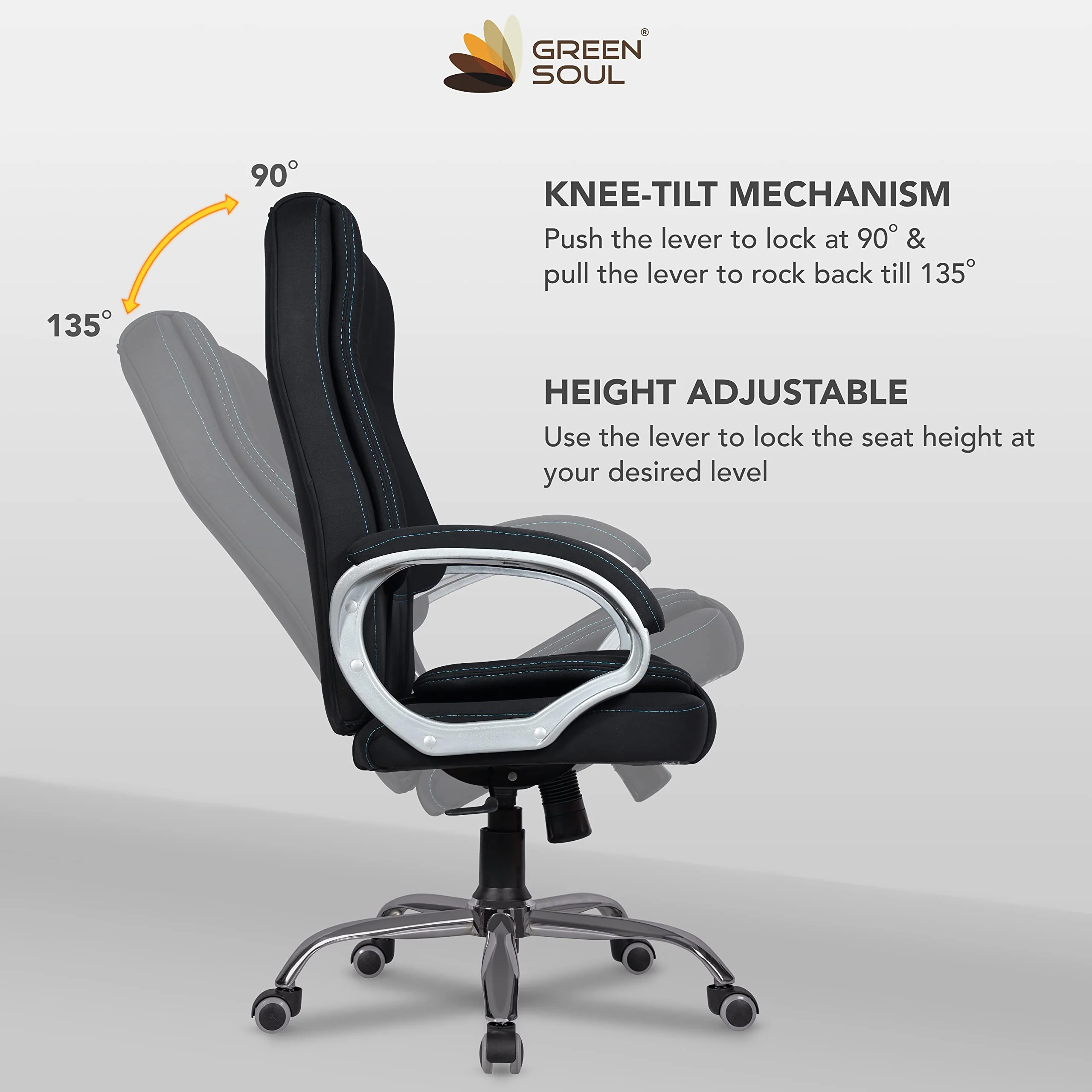 Green Soul Renewed Vienna Fabric Executive Chair - Image 5