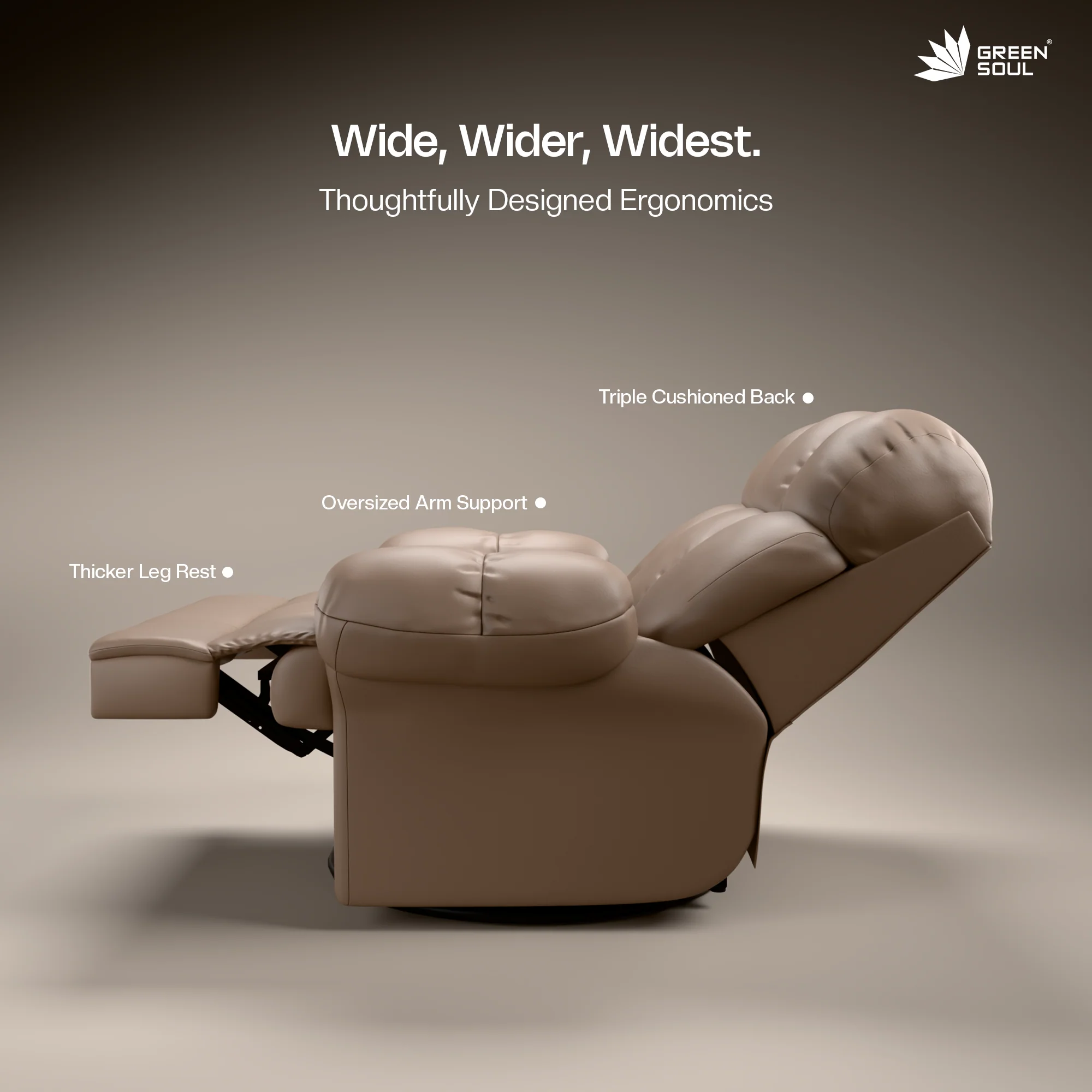 Green Soul Shangri-La Rocking, Revolving and Recline Single Seater Electric Recliner Sofa - Image 111