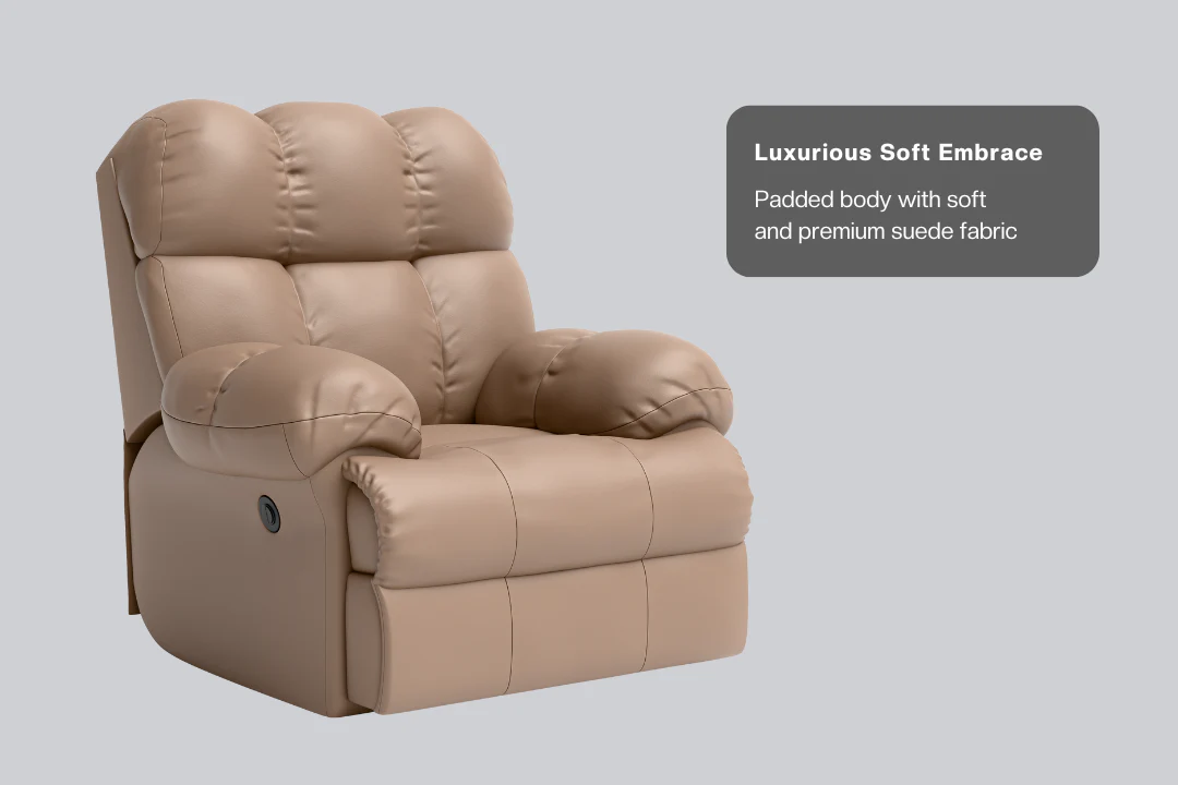 Green Soul Shangri-La Rocking, Revolving and Recline Single Seater Electric Recliner Sofa - Image 12