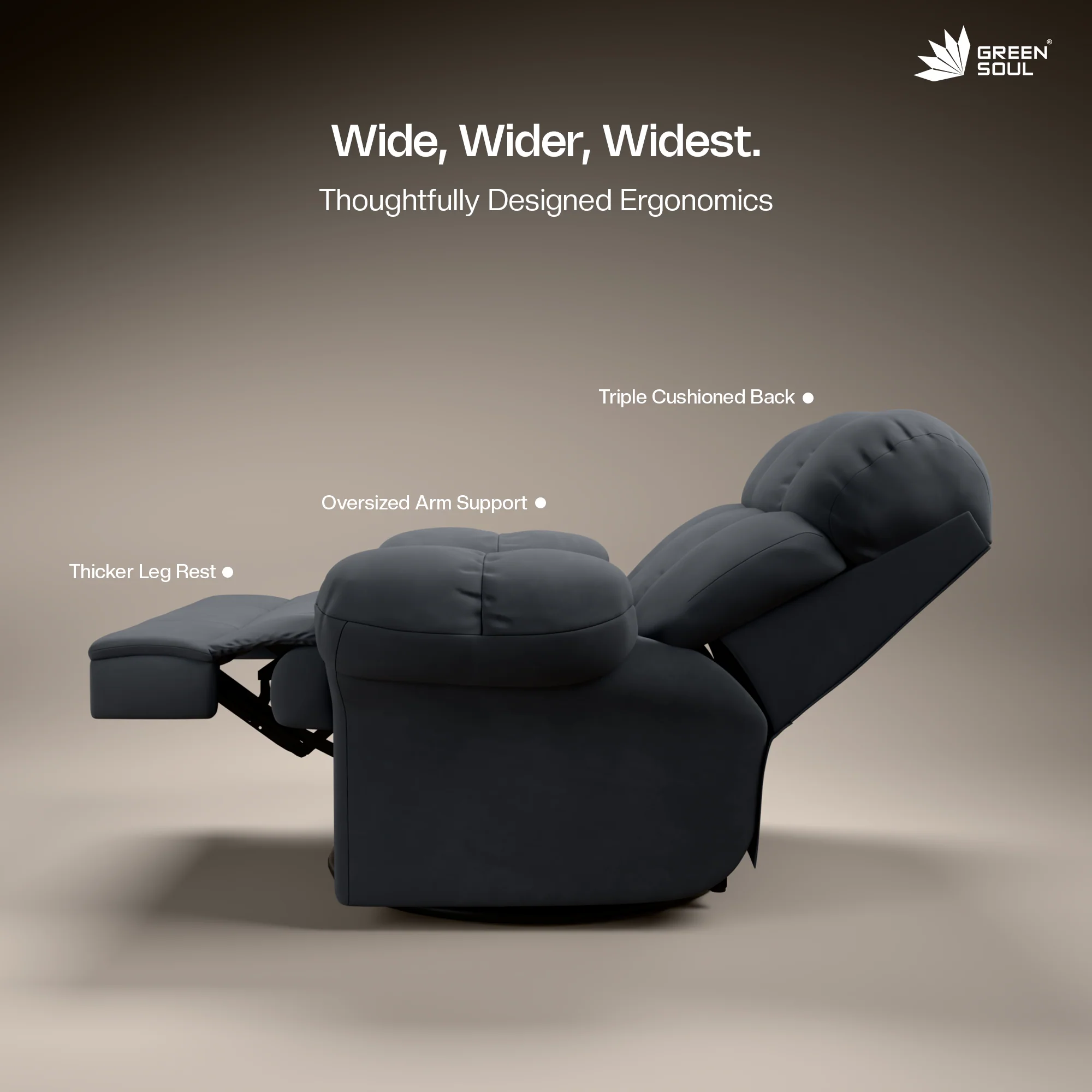 Green Soul Shangri-La Rocking, Revolving and Recline Single Seater Electric Recliner Sofa - Image 120