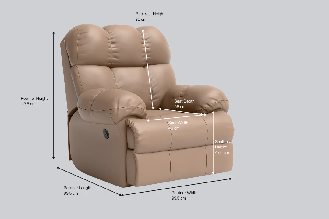 Green Soul Shangri-La Rocking, Revolving and Recline Single Seater Electric Recliner Sofa - Image 75