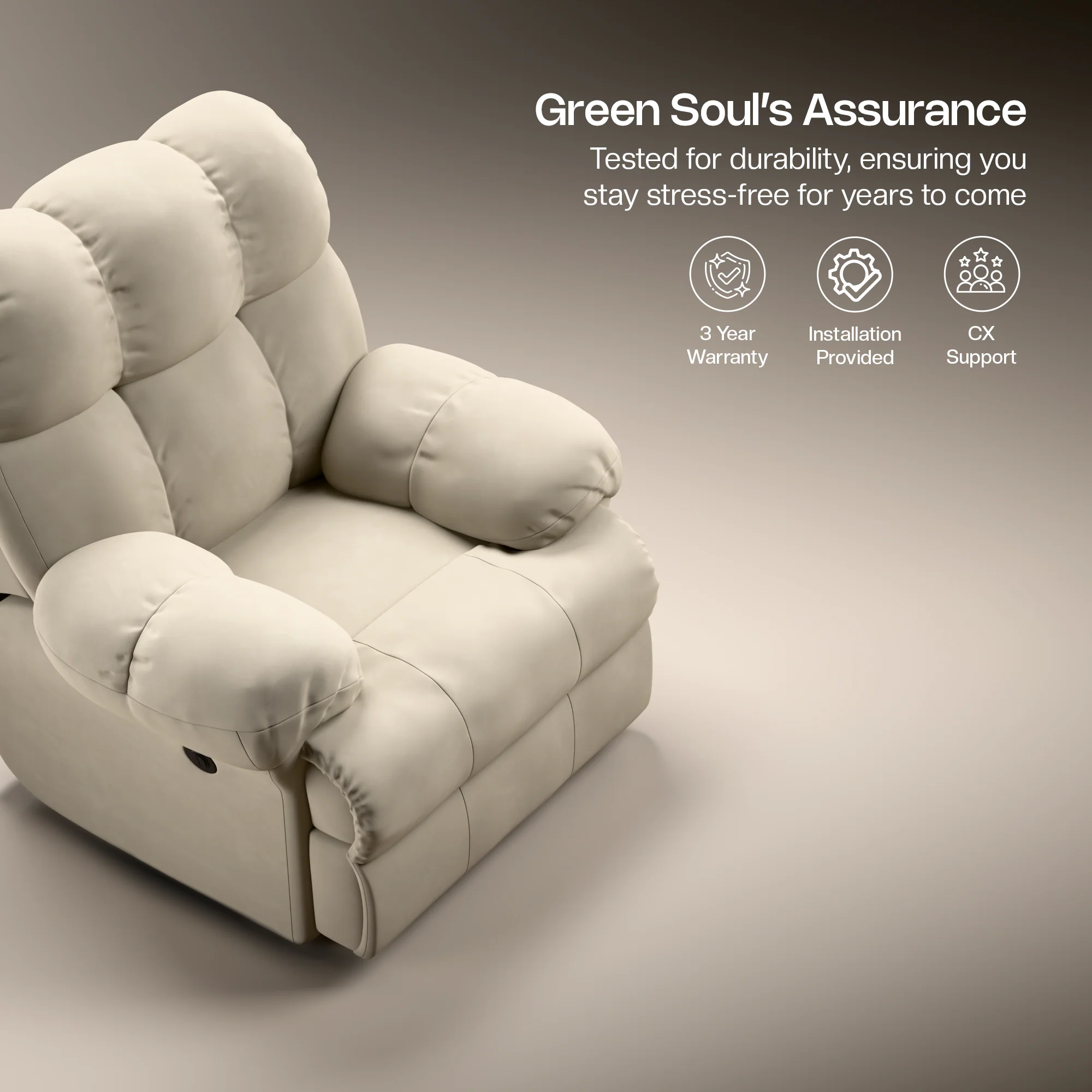 Green Soul® Shangri-La Single Seater Electric Recliner Sofa - Image 56