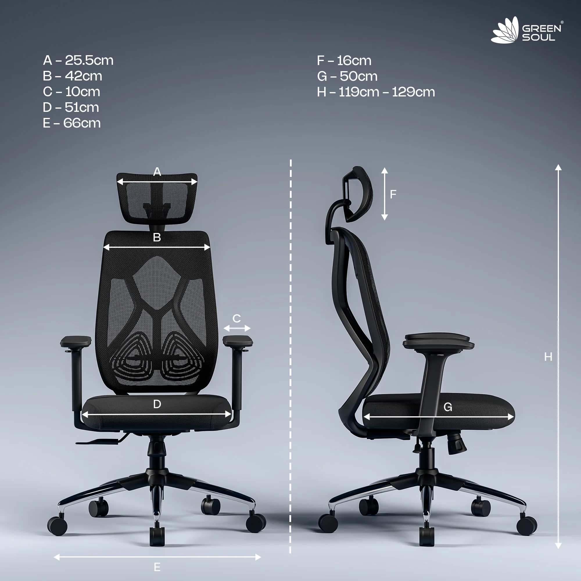 Green Soul Zodiac Pro Series High Back Mesh Office Chair - Image 133