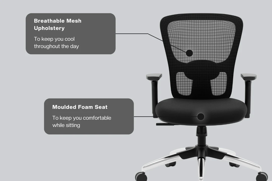 Green Soul Jupiter Superb Mid Back Mesh Office Chair - Image 11