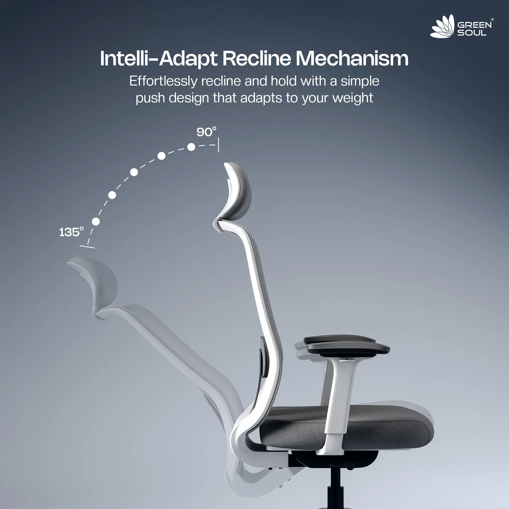 Green Soul Cosmos Pro Minimal Design Ergonomic Office Chair Intelli-Adapt 4D armrest - Image 13