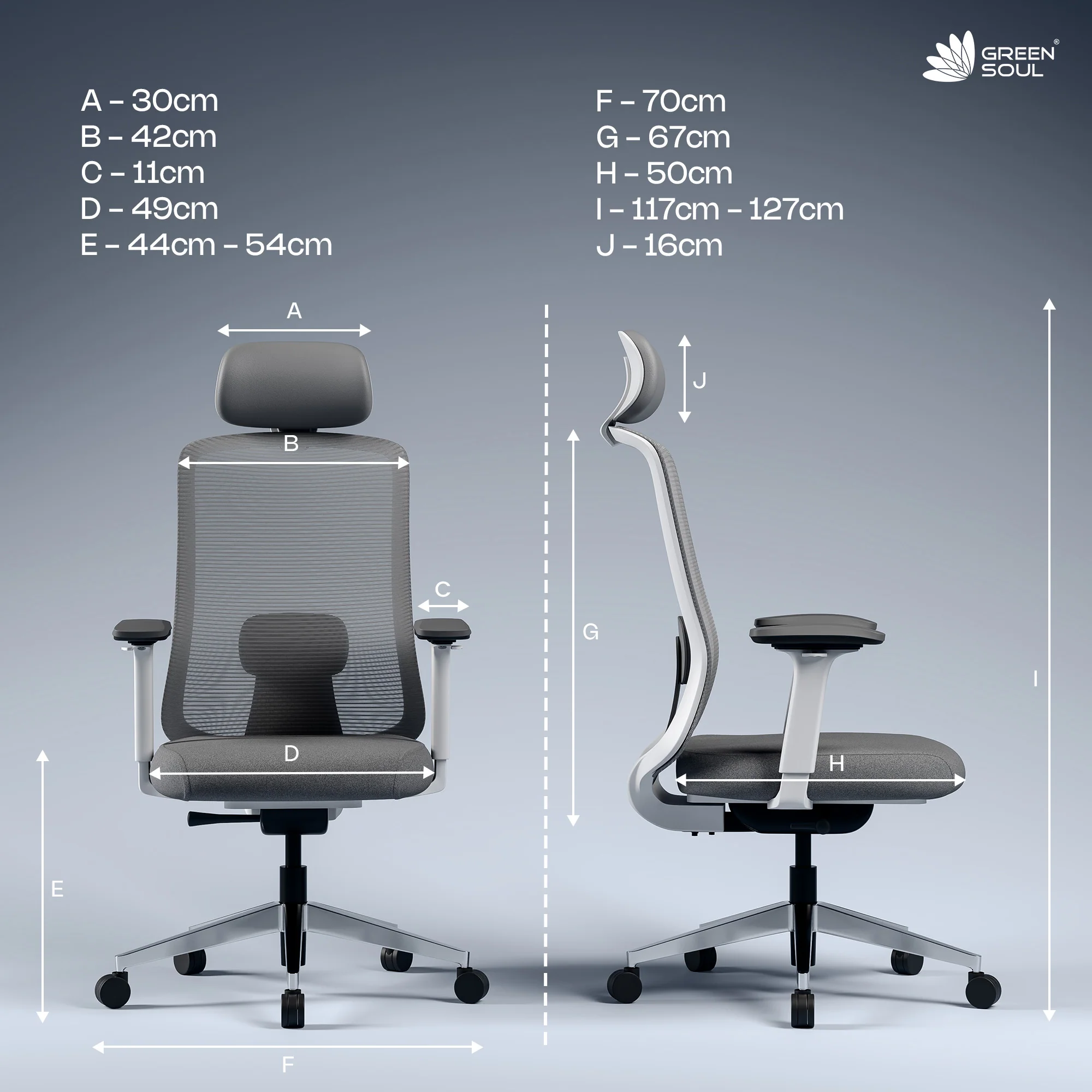 Green Soul Cosmos Pro Minimal Design Ergonomic Office Chair Intelli-Adapt 4D armrest - Image 16