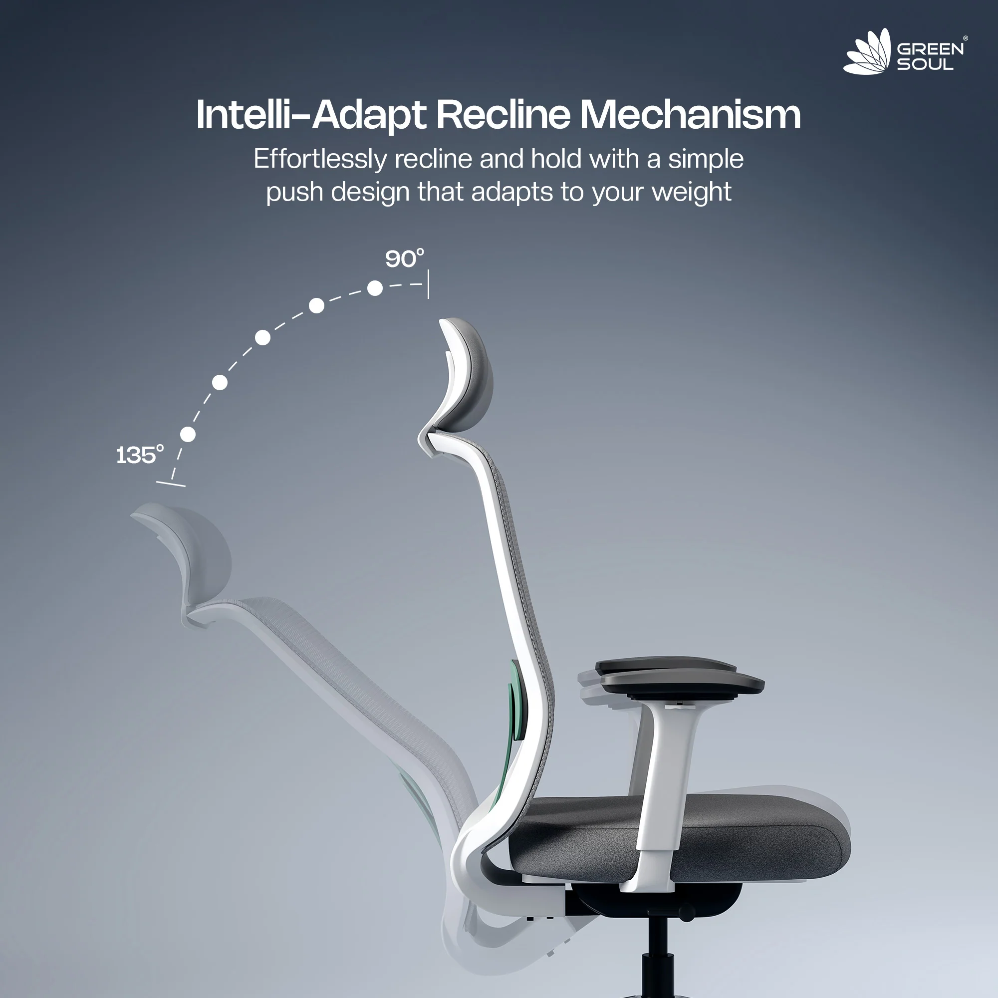 Green Soul Cosmos Pro Minimal Design Ergonomic Office Chair Intelli-Adapt 4D armrest - Image 7