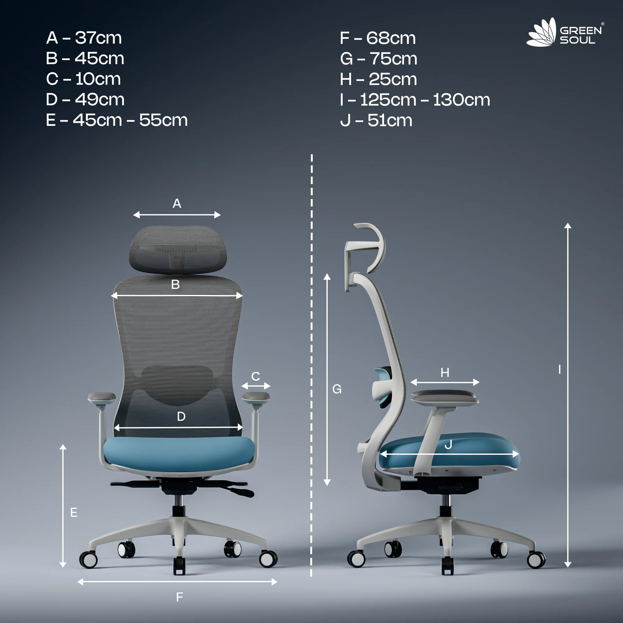 Green Soul Galaxy Ergonomic Office Chair - Image 40