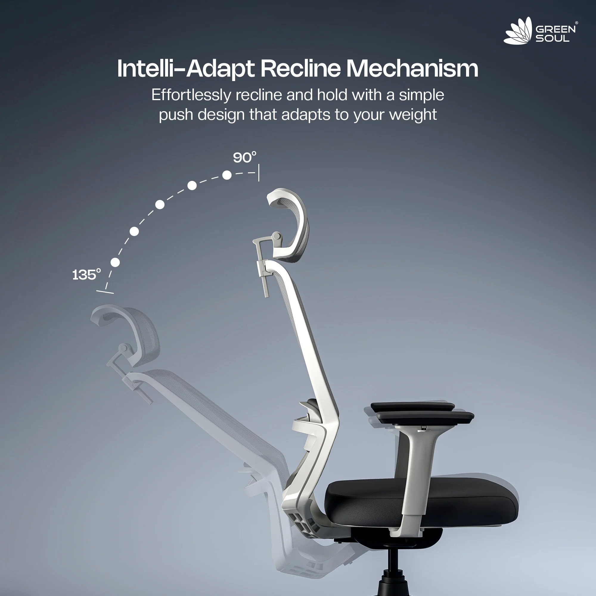 Green Soul Leo Designed for Broad Shoulders Mesh Ergonomic Office Chair - Image 4