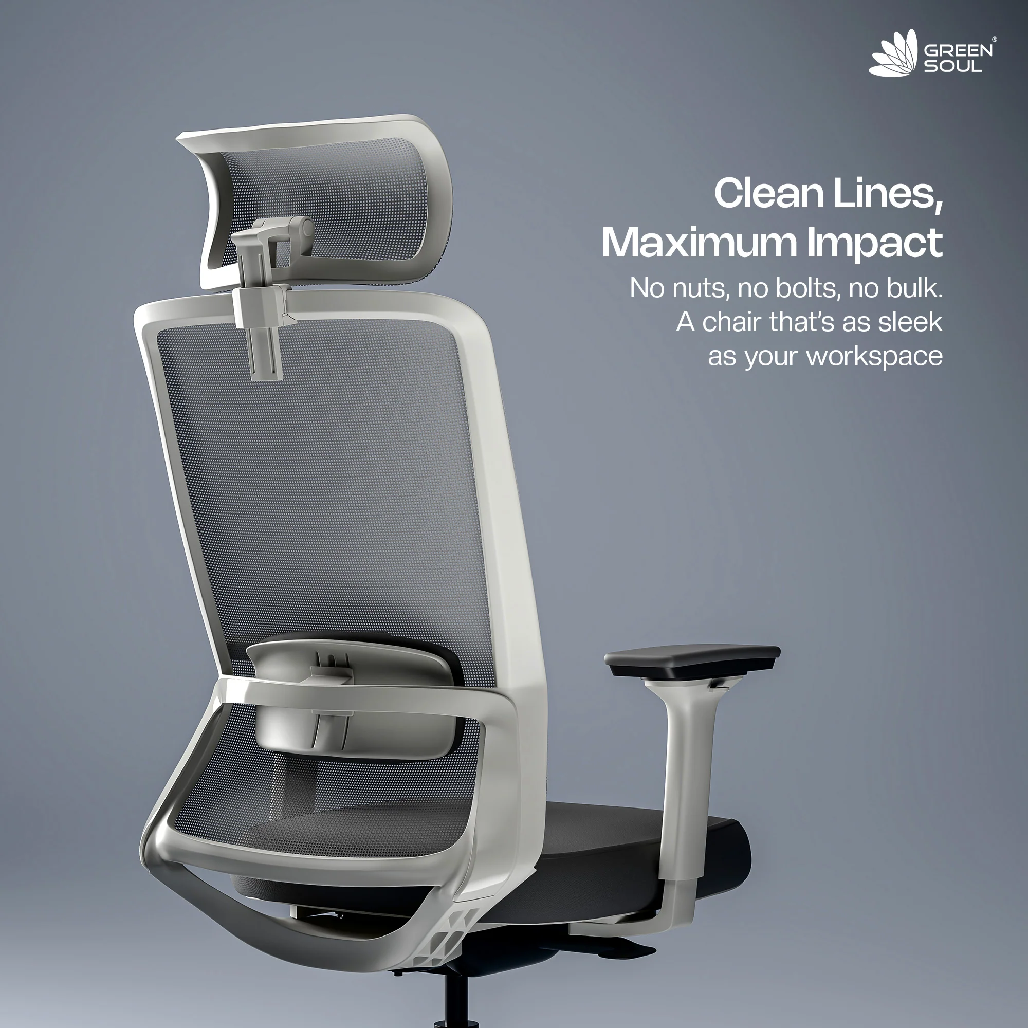 Green Soul Leo Designed for Broad Shoulders Mesh Ergonomic Office Chair - Image 5