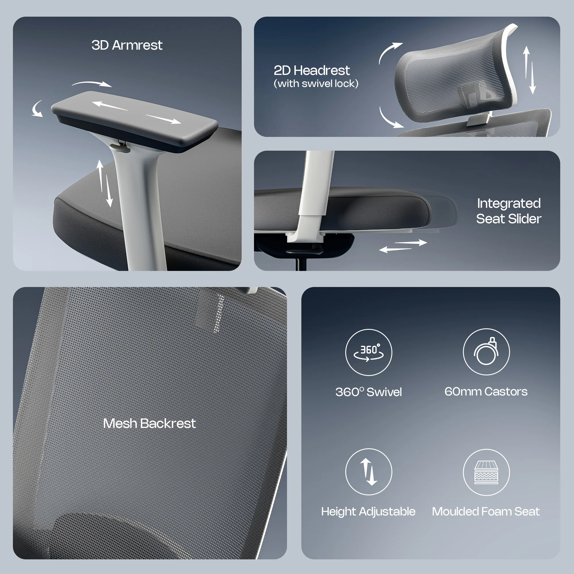 Green Soul Leo Designed for Broad Shoulders Mesh Ergonomic Office Chair - Image 7