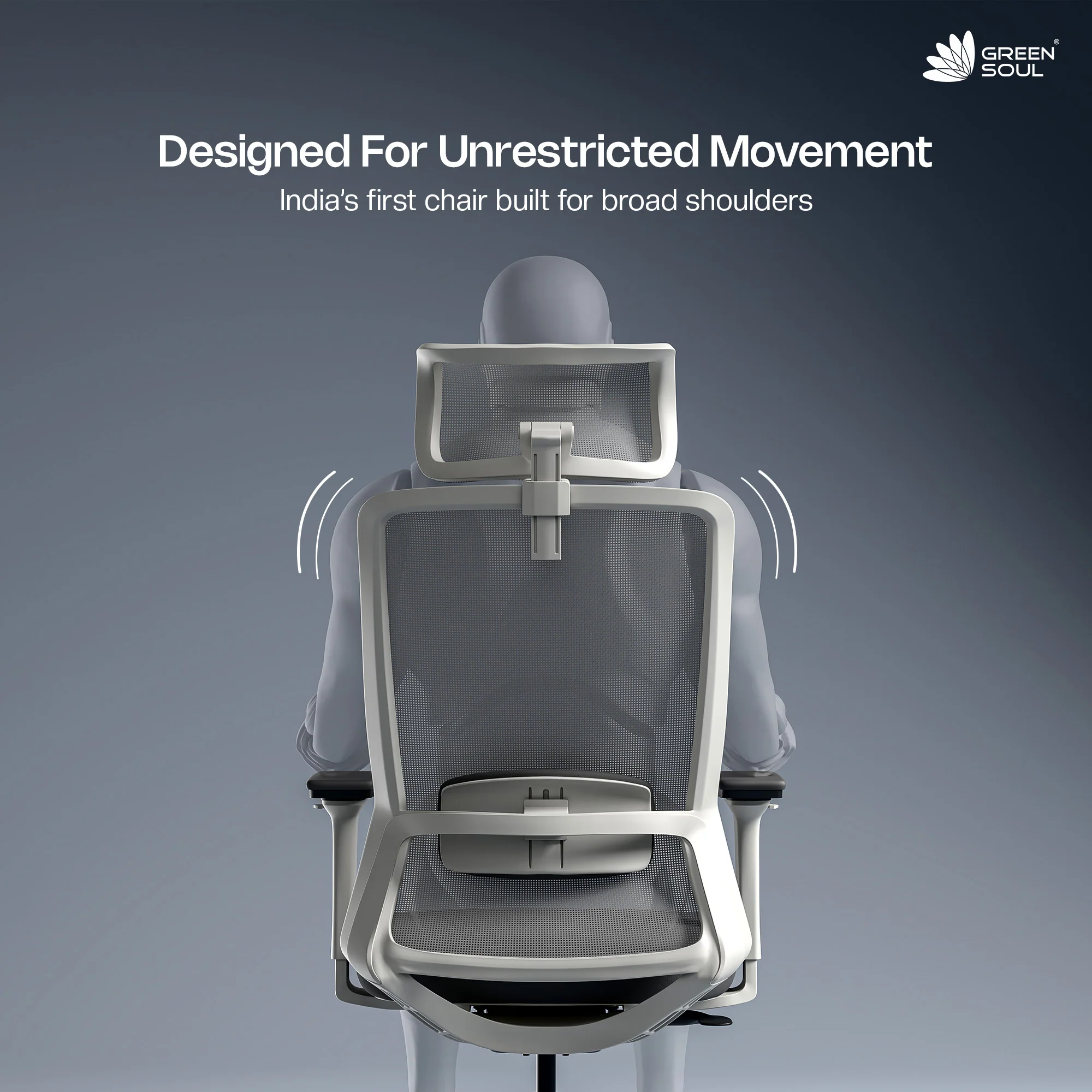 Green Soul Leo Designed for Broad Shoulders Mesh Ergonomic Office Chair - Image 8