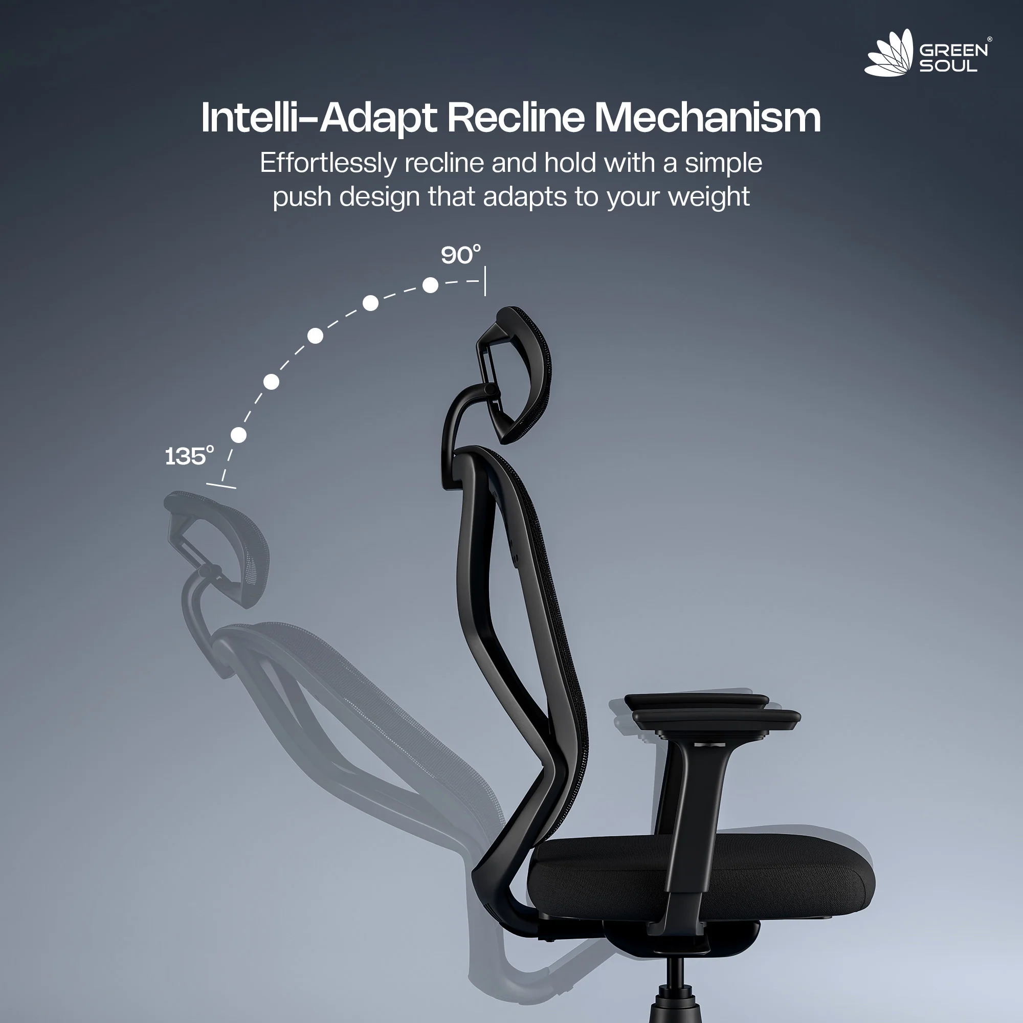 Green Soul Zodiac Superb with Upgraded Cushioned Lumbar Intelli-Adapt Recline Office Chair - Image 4