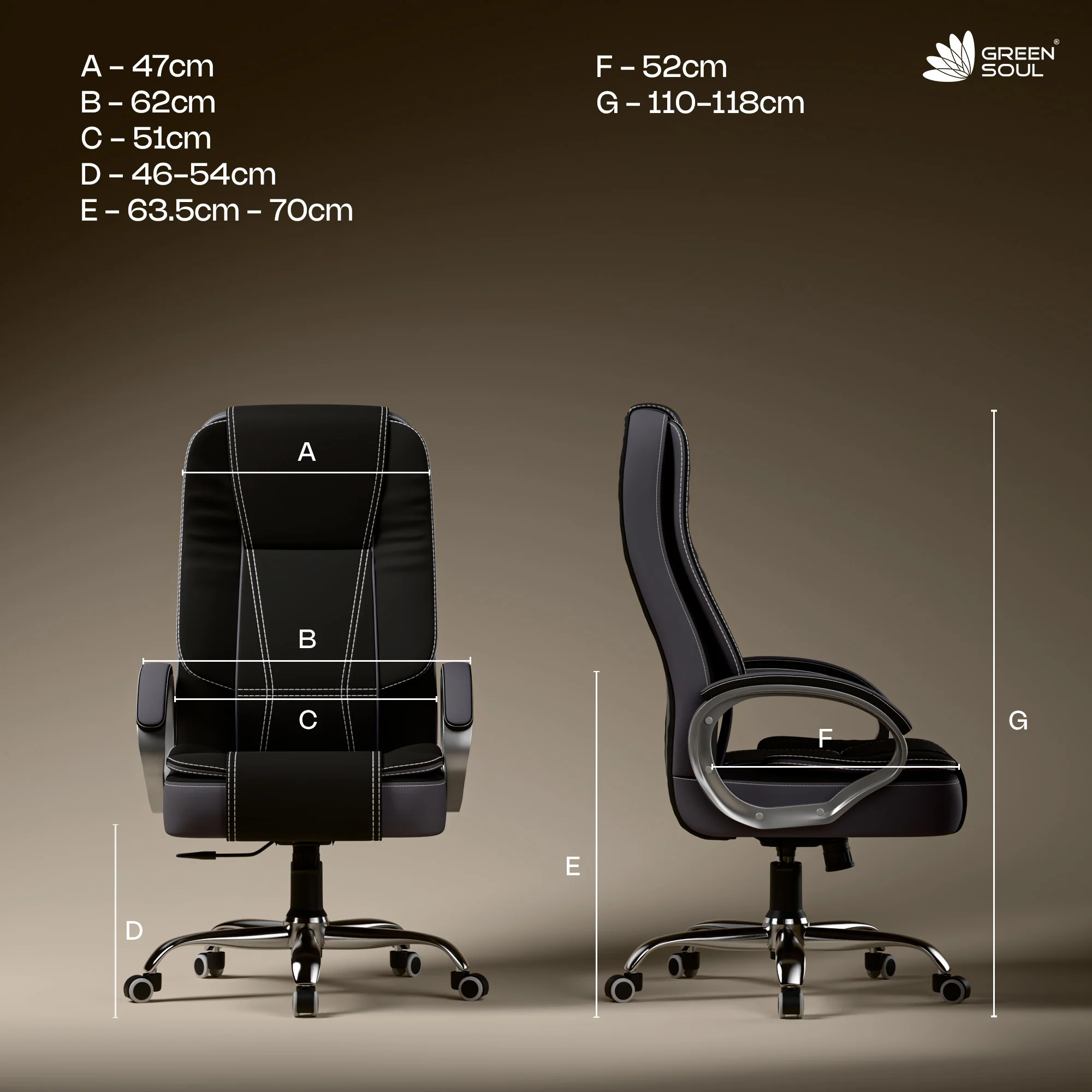 Green Soul Vienna Fabric Executive Chair - Image 38