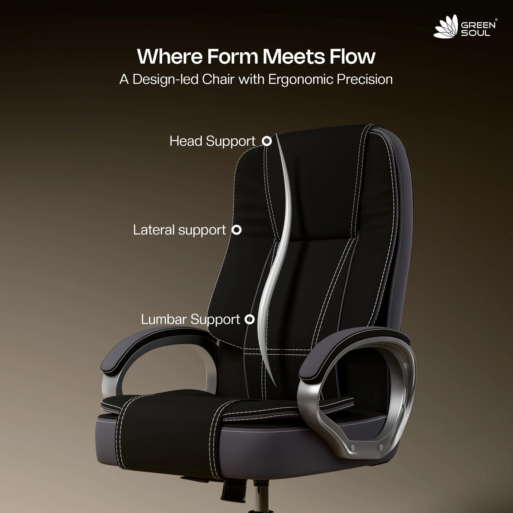 Green Soul Vienna Fabric Executive Chair - Image 42