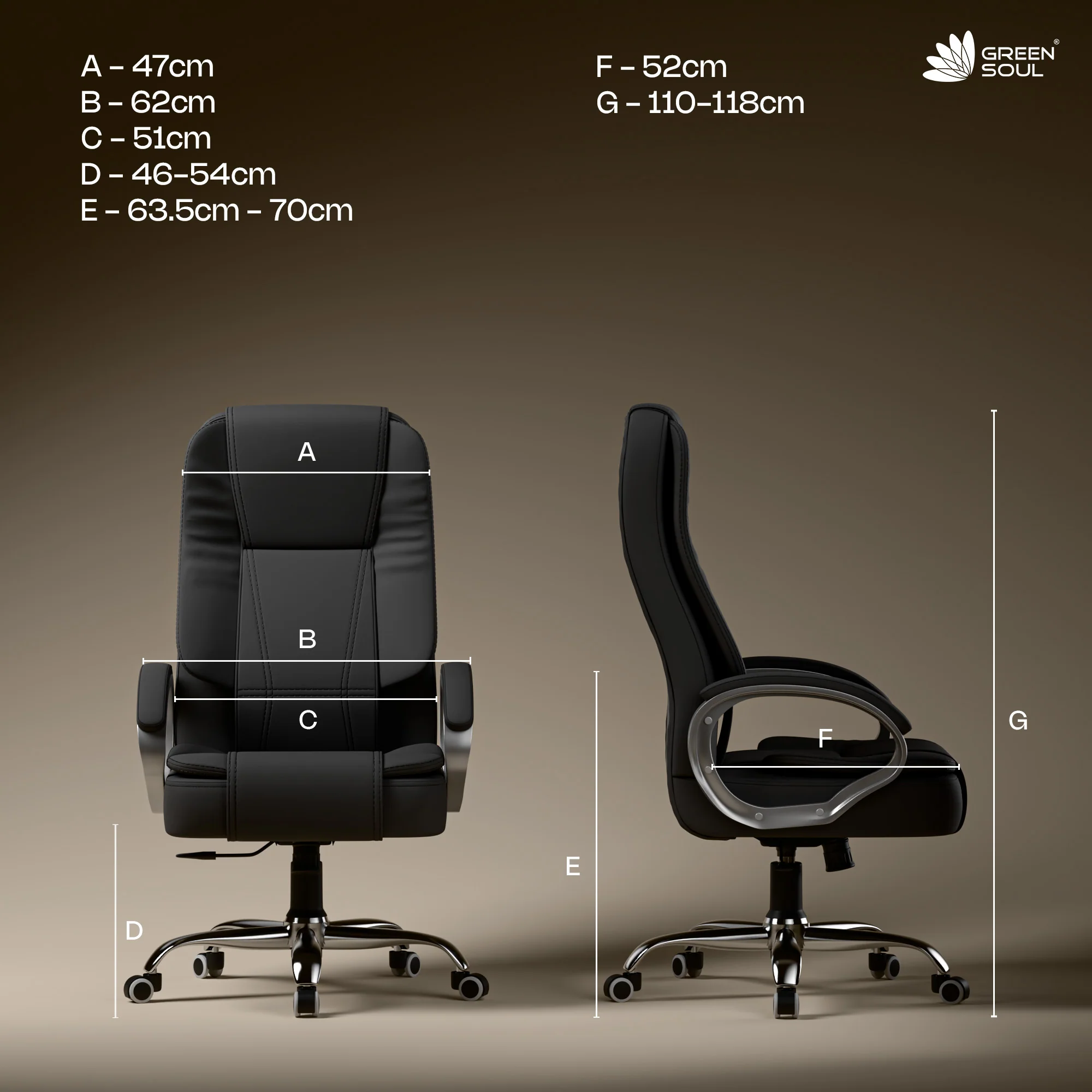 Green Soul Vienna Fabric Executive Chair - Image 45