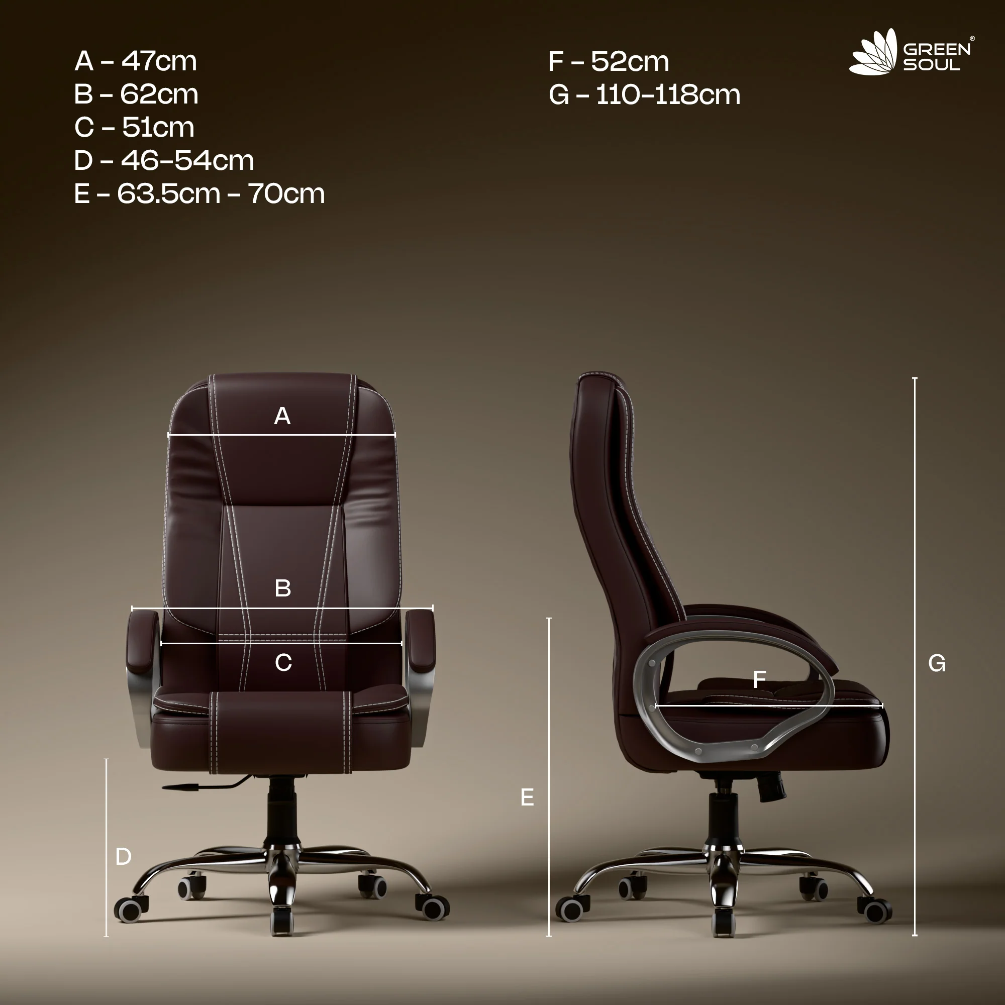 Green Soul Vienna High Back Executive Chair - Image 109